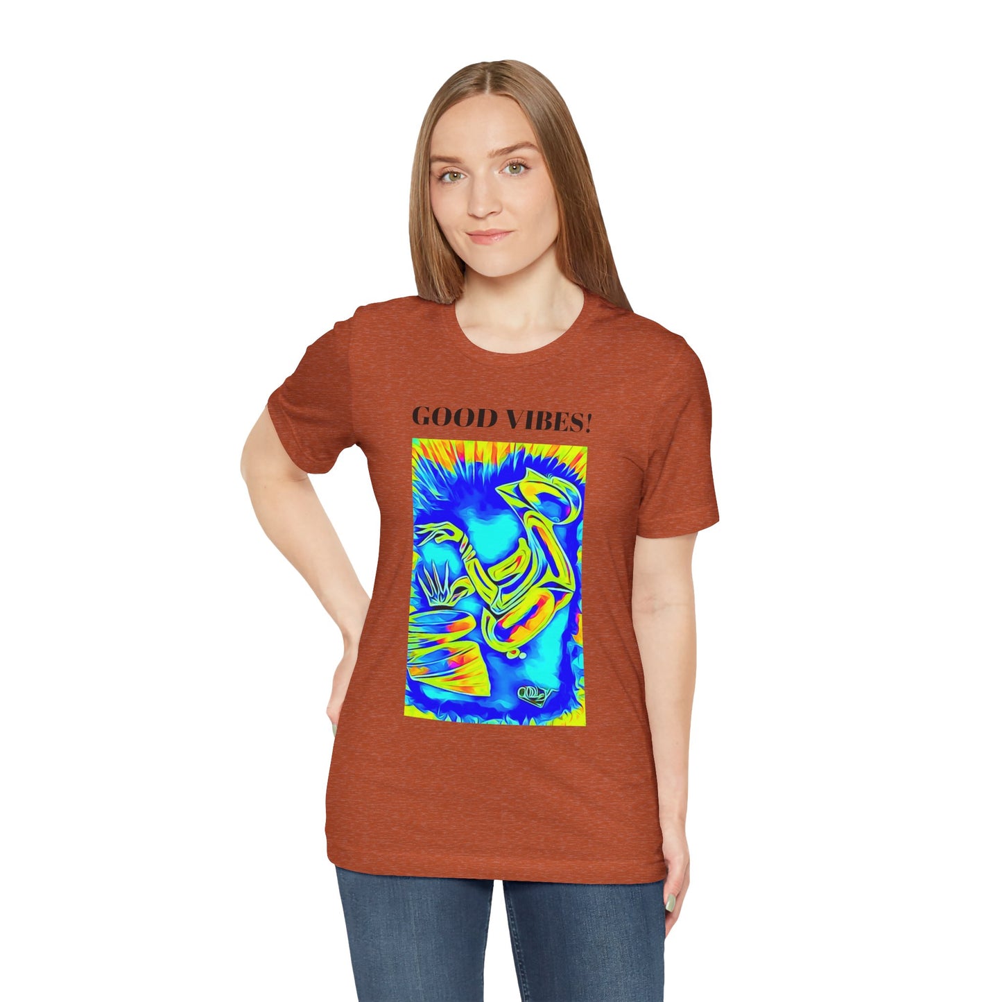 Good Vibes Unisex Short Sleeve Tee | Colorful Artistic T-Shirt for Positive Energy