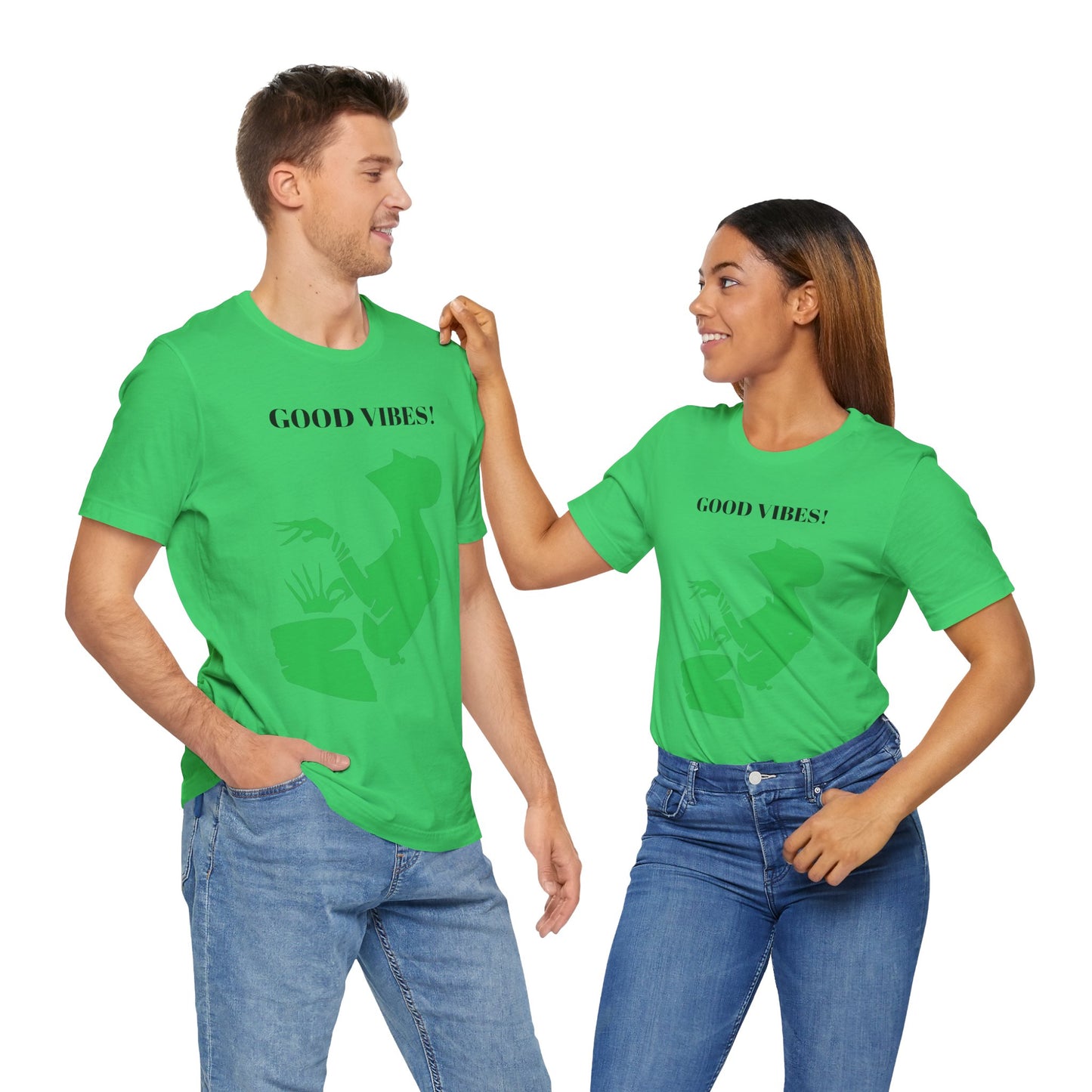 Vibrant Green Abstract Unisex Tee - Artistic Graphic Short Sleeve Shirt