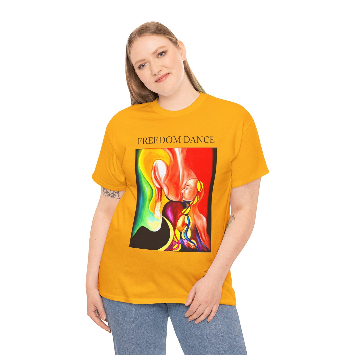 Freedom Dance Unisex Heavy Cotton Tee - Vibrant Art Shirt for Creative Souls