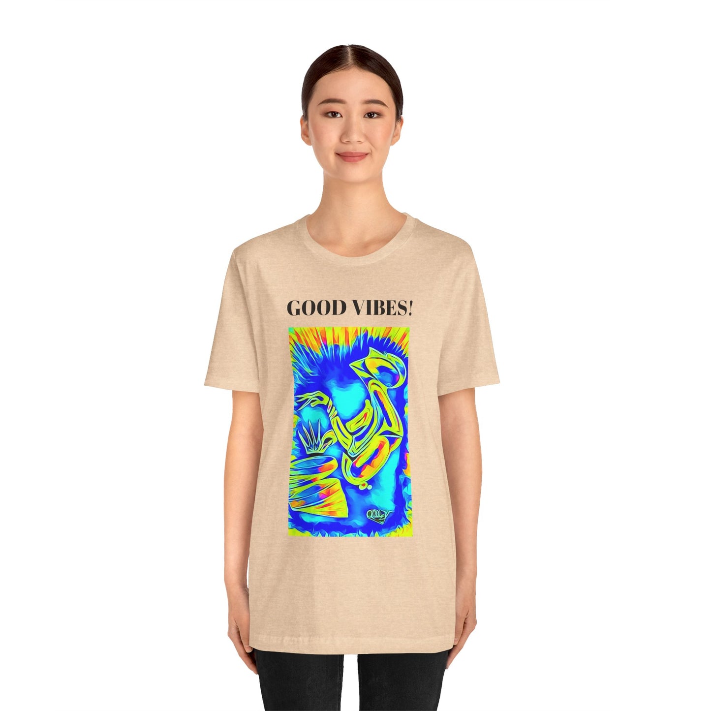 Good Vibes Unisex Short Sleeve Tee | Colorful Artistic T-Shirt for Positive Energy