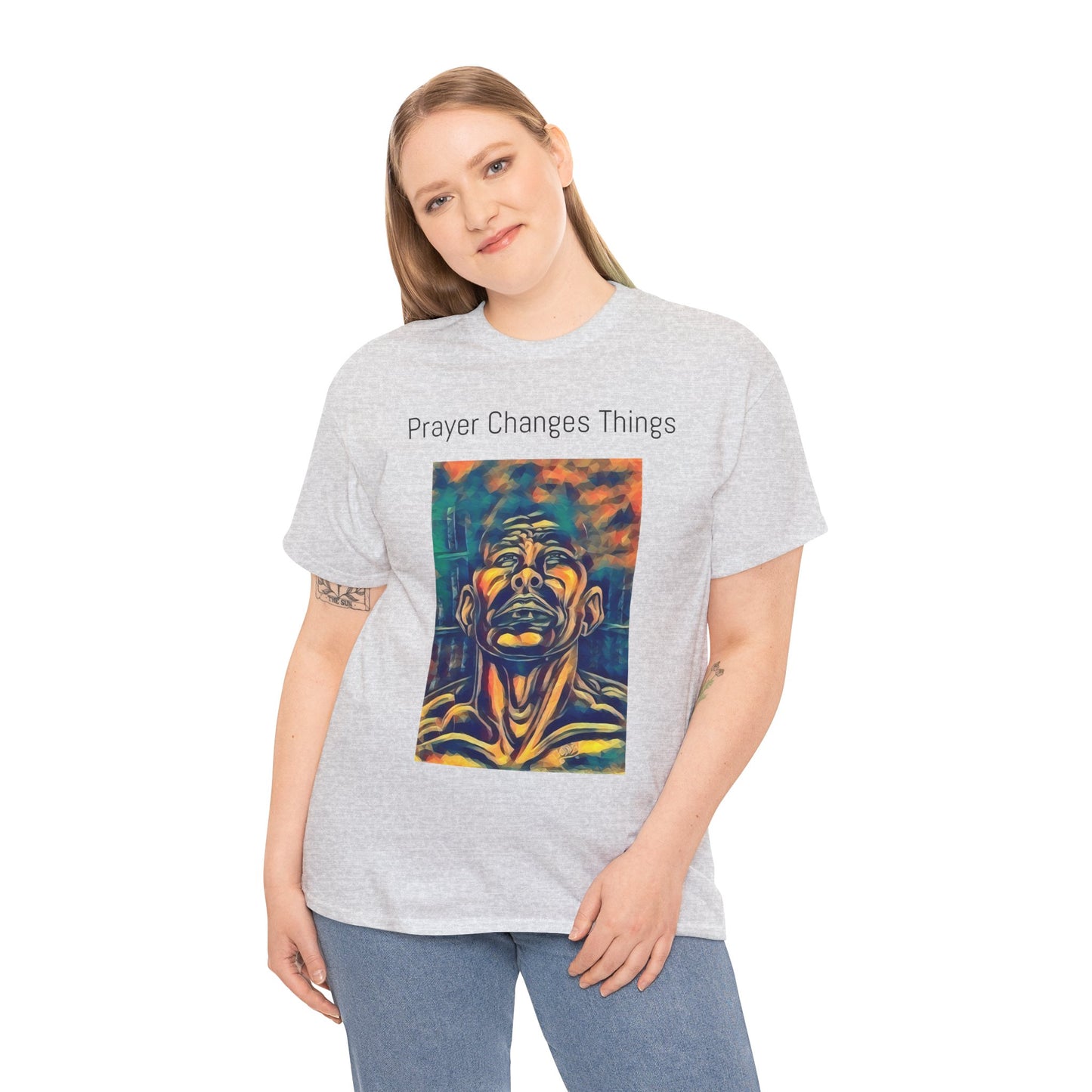 Inspirational Prayer Changes Things Unisex Heavy Cotton Tee