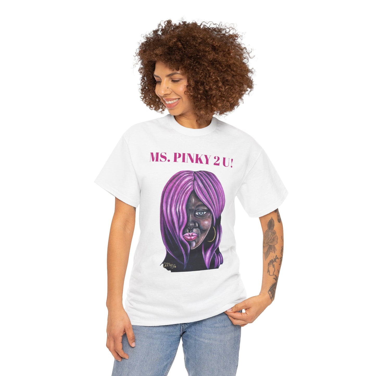 Ms. Pinky Unisex Heavy Cotton Tee - Bold Graphic Tee for Art Lovers