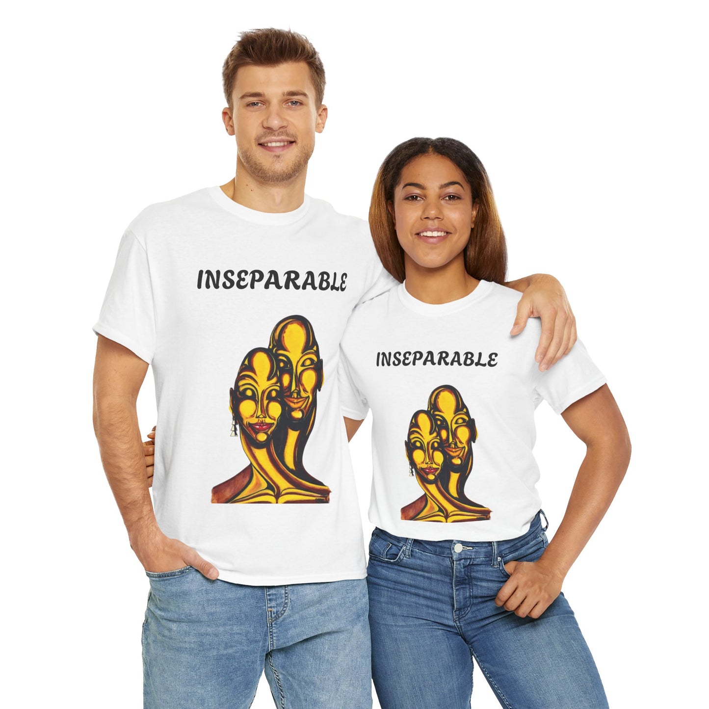 Inseparable Art Unisex Heavy Cotton Tee - Celebrate Love & Connection