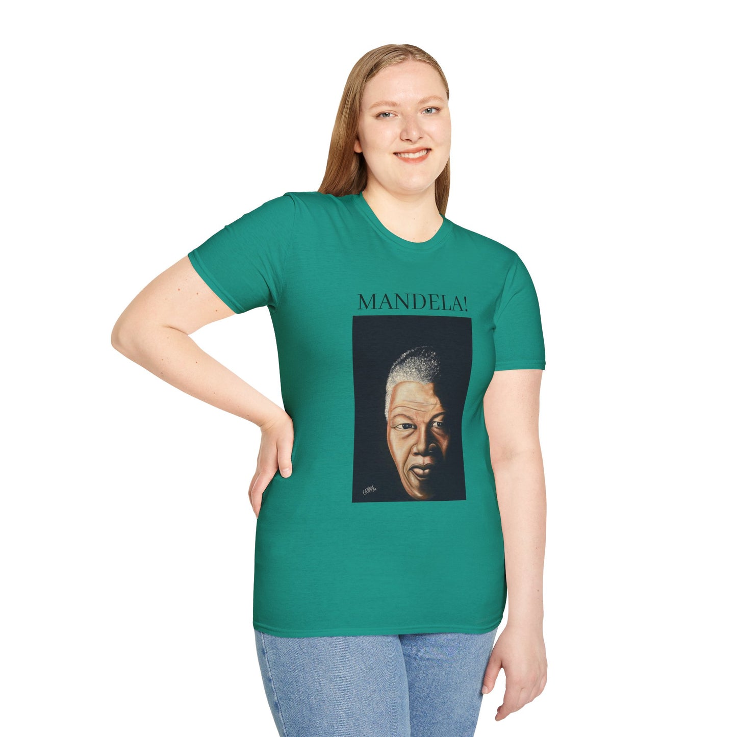 Inspirational Mandela T-Shirt - Unisex Softstyle Tee for Activism and Black History Celebrations