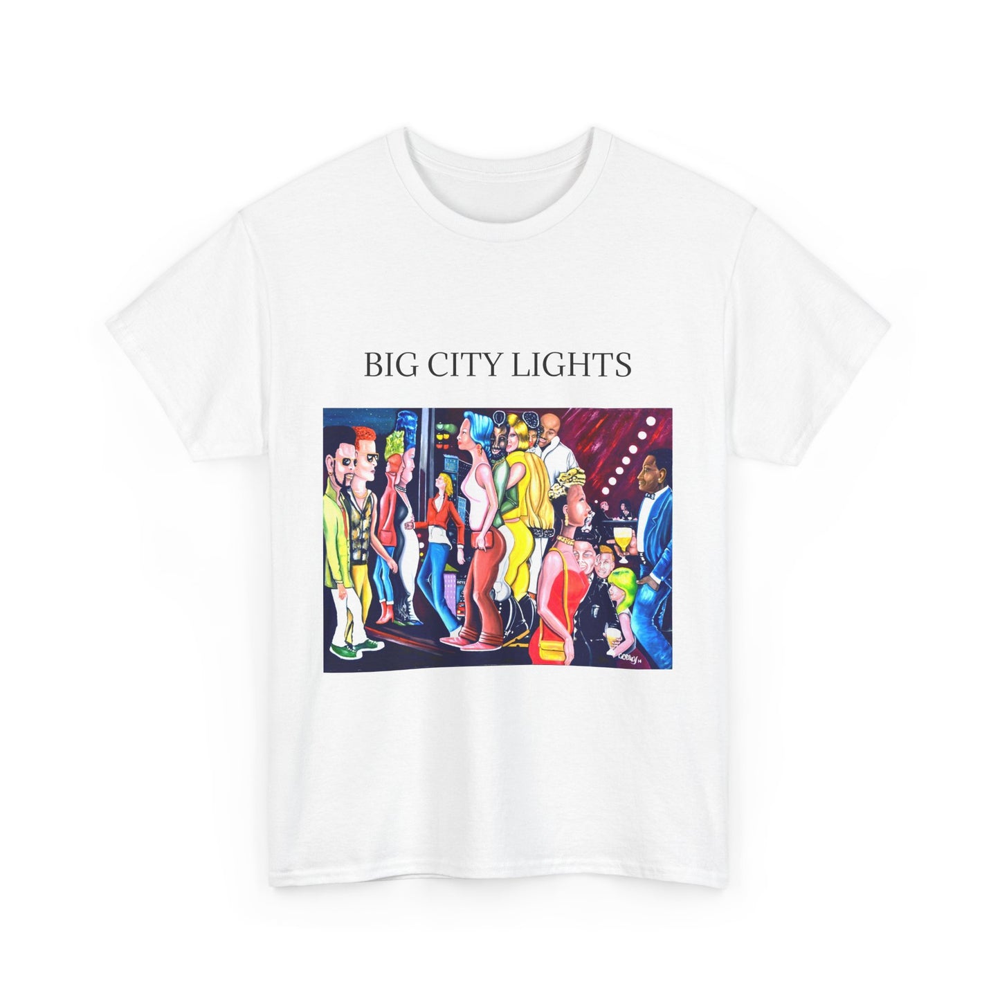 Big City Lights Unisex Heavy Cotton Tee - Vibrant Graphic T-Shirt for Urban Lovers