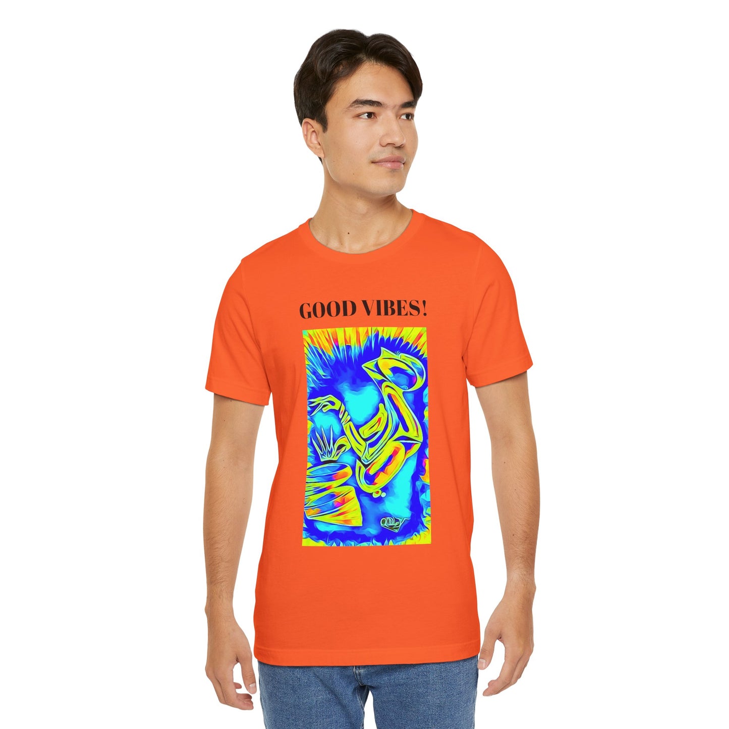 Good Vibes Unisex Short Sleeve Tee | Colorful Artistic T-Shirt for Positive Energy