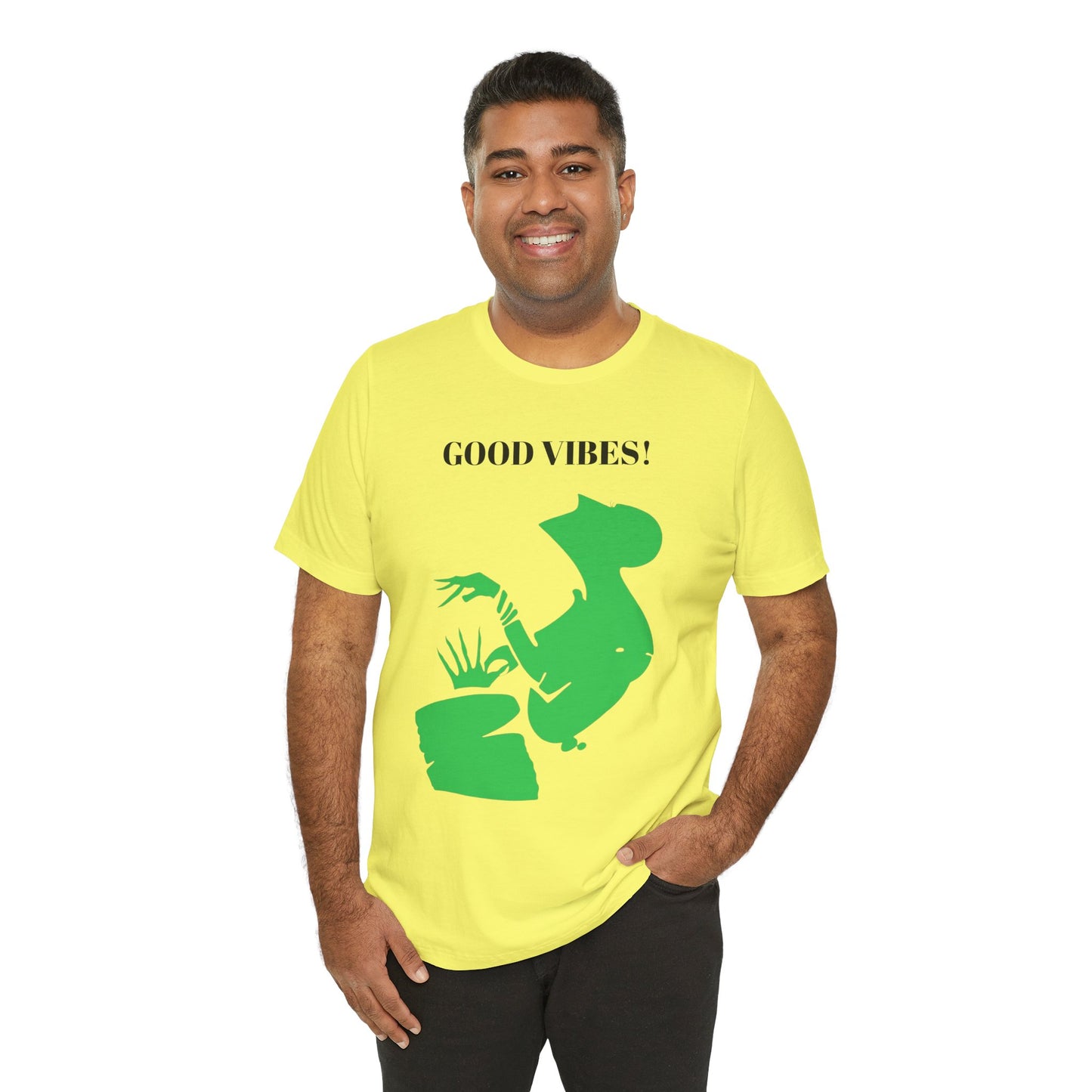 Vibrant Green Abstract Unisex Tee - Artistic Graphic Short Sleeve Shirt