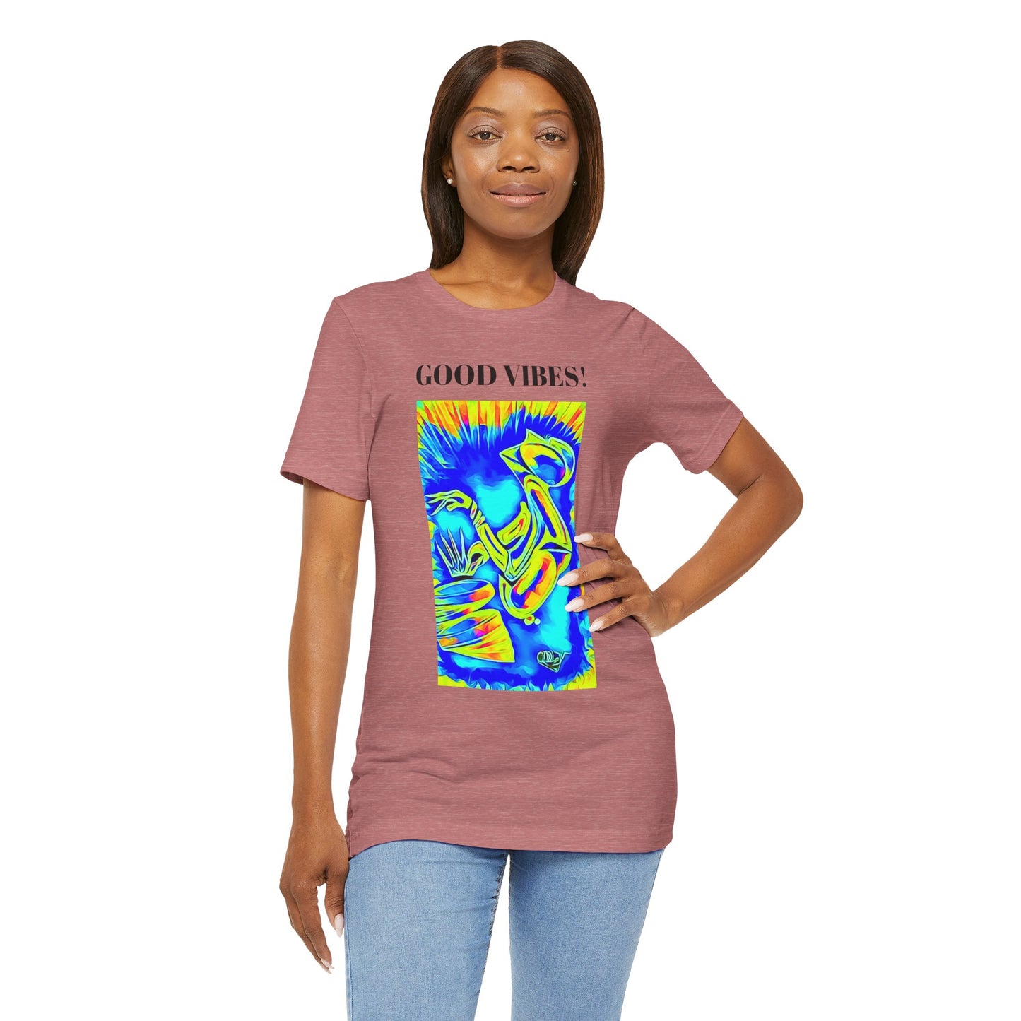 Good Vibes Unisex Short Sleeve Tee | Colorful Artistic T-Shirt for Positive Energy