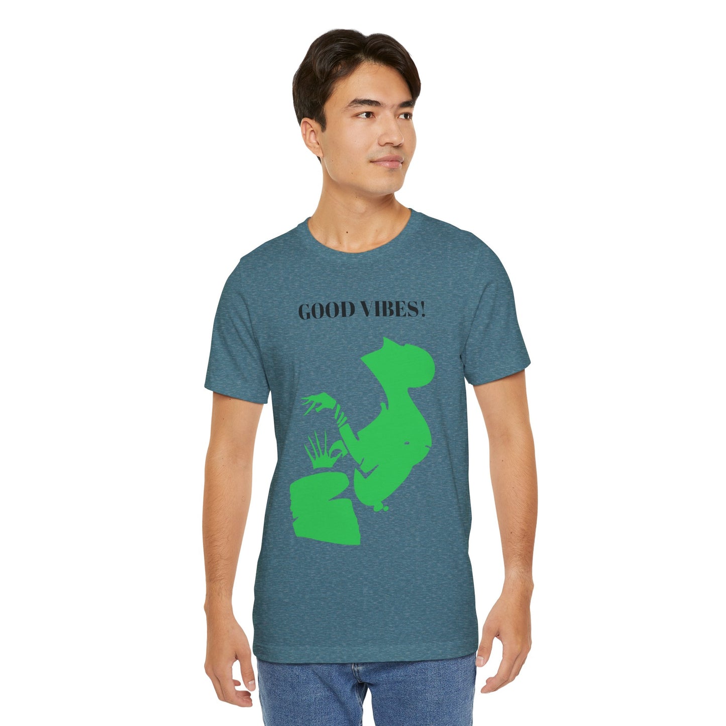 Vibrant Green Abstract Unisex Tee - Artistic Graphic Short Sleeve Shirt