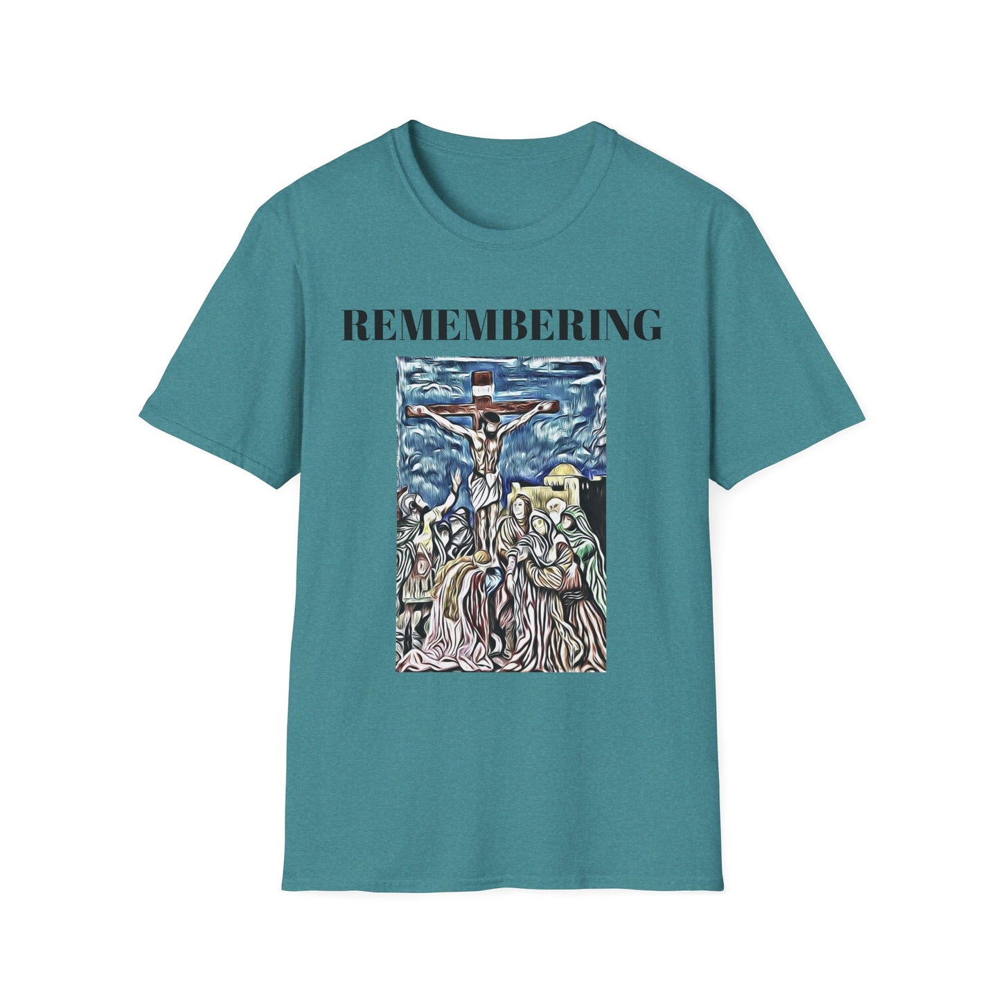 Memorial Unisex Softstyle T-Shirt - "Remembering" Artwork