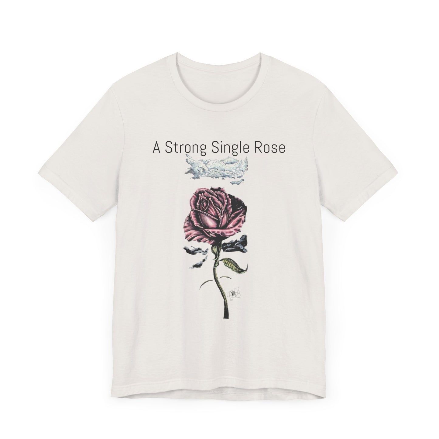 A Strong Single Rose Unisex Jersey Tee - Empowering Floral Design