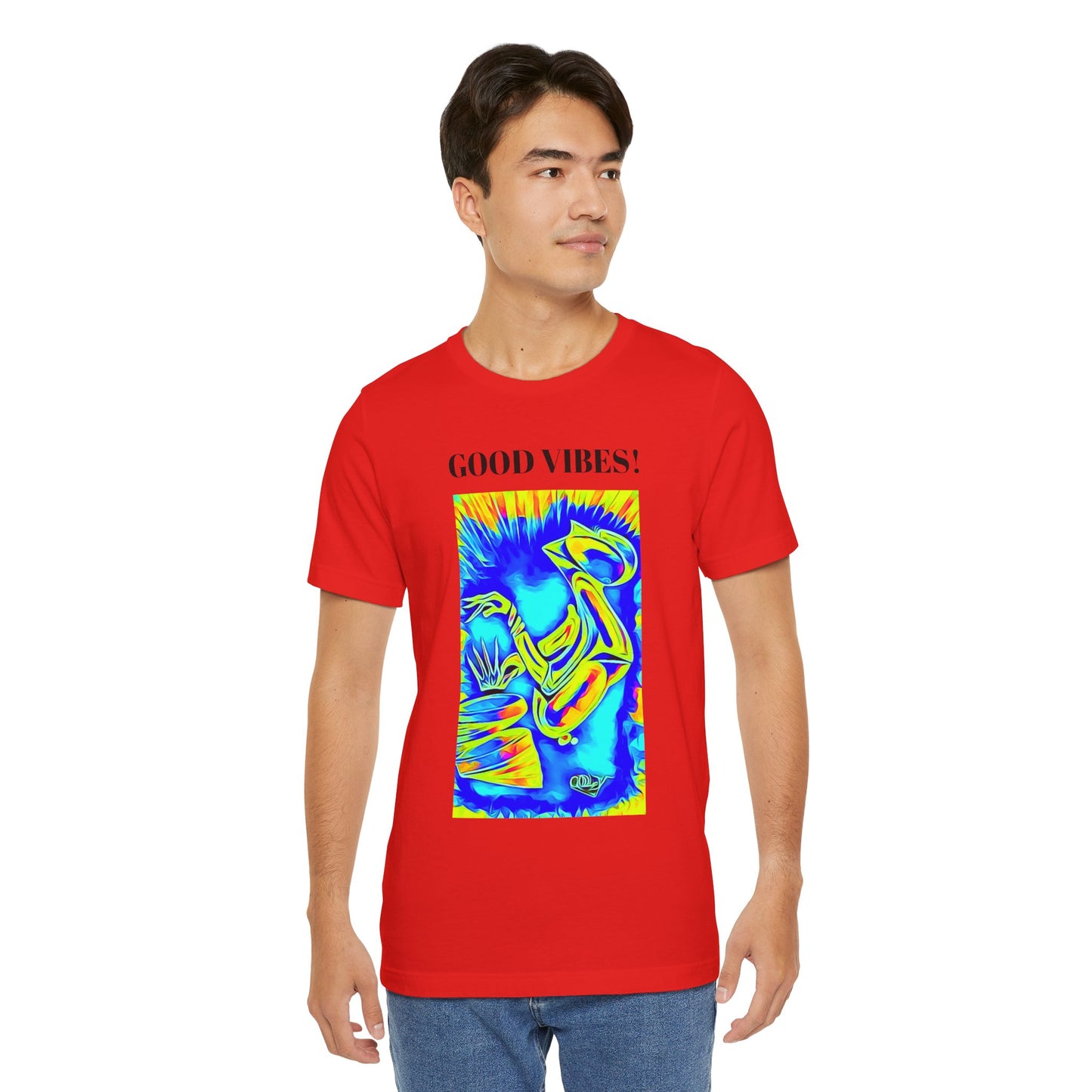 Good Vibes Unisex Short Sleeve Tee | Colorful Artistic T-Shirt for Positive Energy