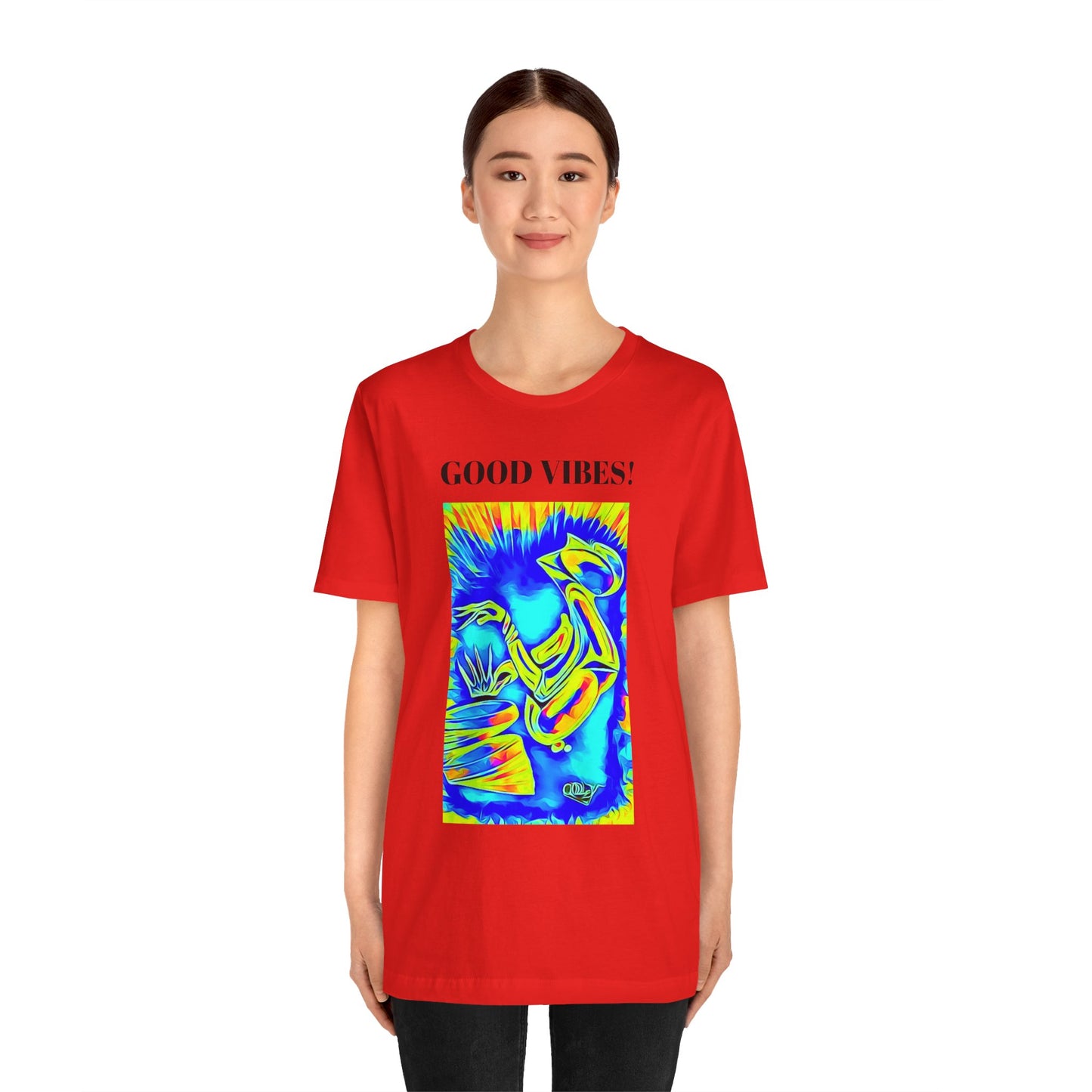 Good Vibes Unisex Short Sleeve Tee | Colorful Artistic T-Shirt for Positive Energy