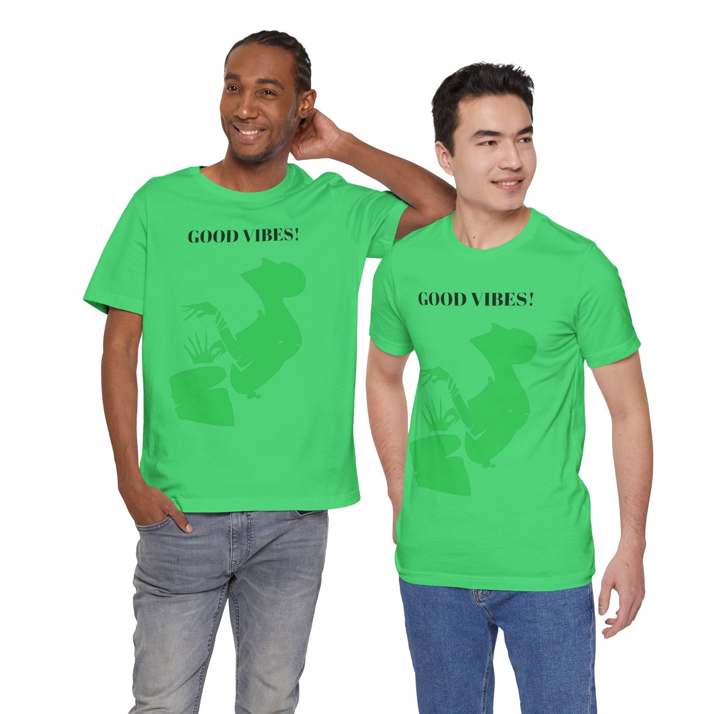 Vibrant Green Abstract Unisex Tee - Artistic Graphic Short Sleeve Shirt