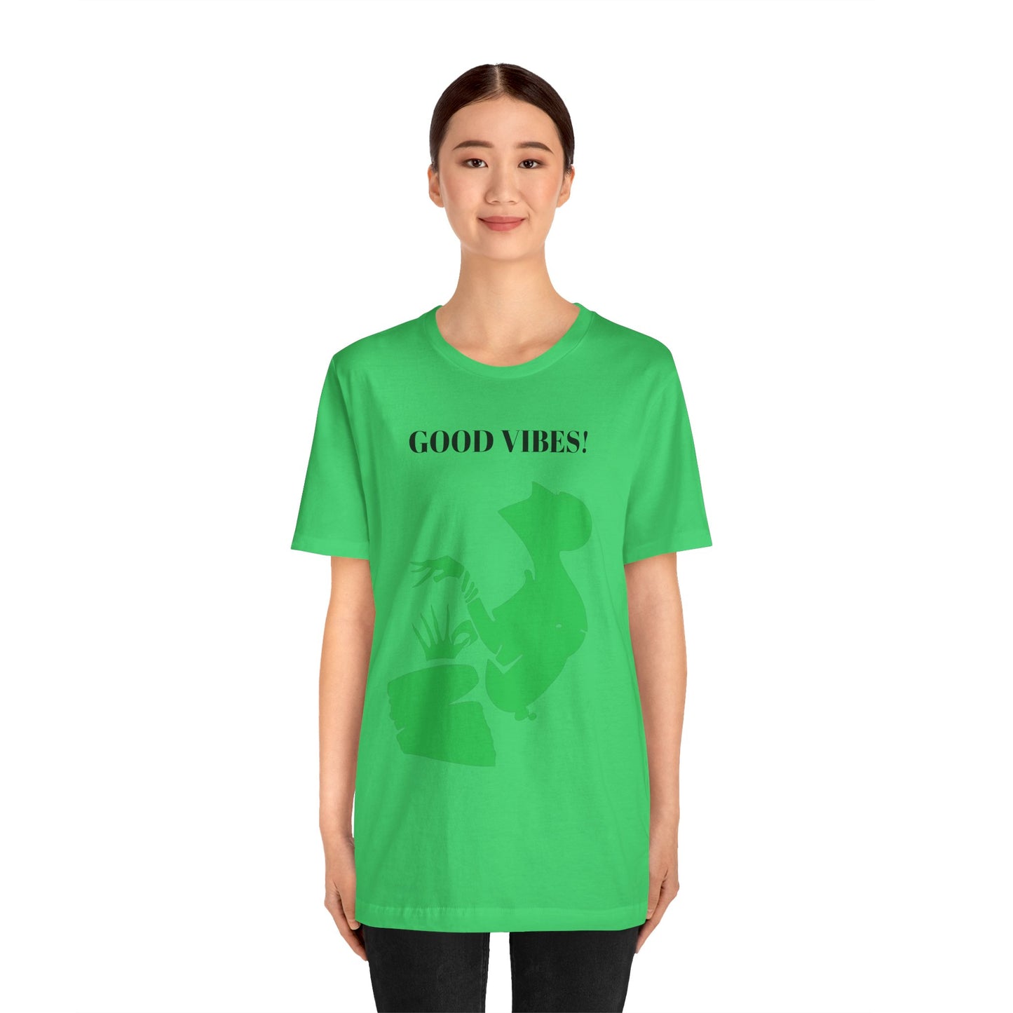 Vibrant Green Abstract Unisex Tee - Artistic Graphic Short Sleeve Shirt