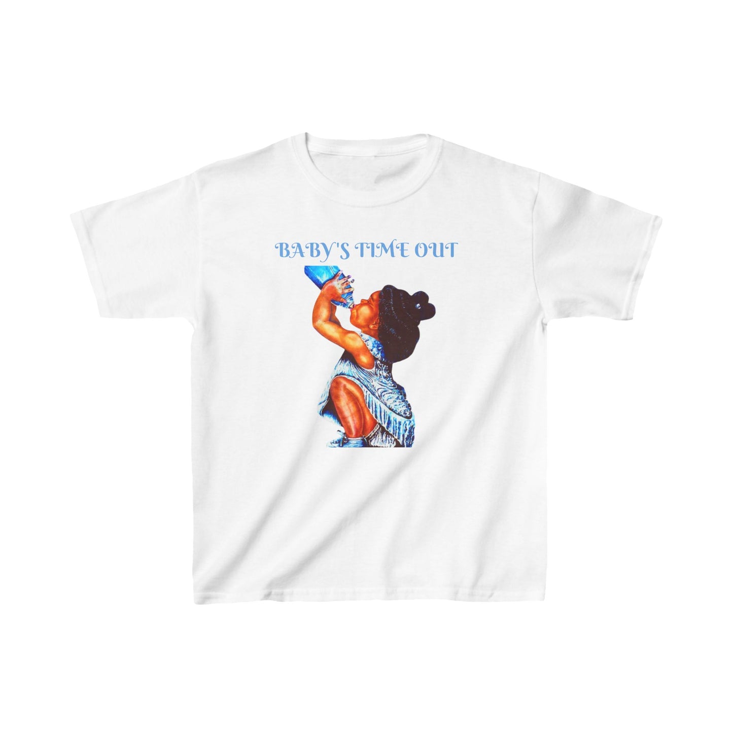 Kids Heavy Cotton™ Tee - 'Baby's Time Out' Graphic Shirt for Little Ones