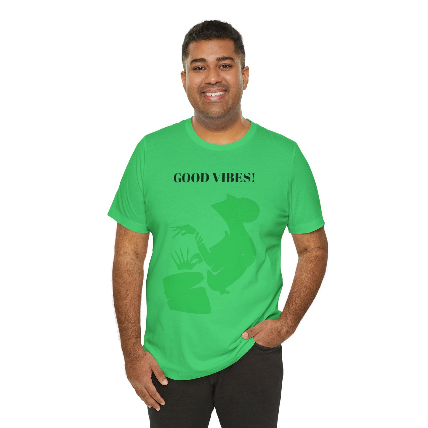 Vibrant Green Abstract Unisex Tee - Artistic Graphic Short Sleeve Shirt