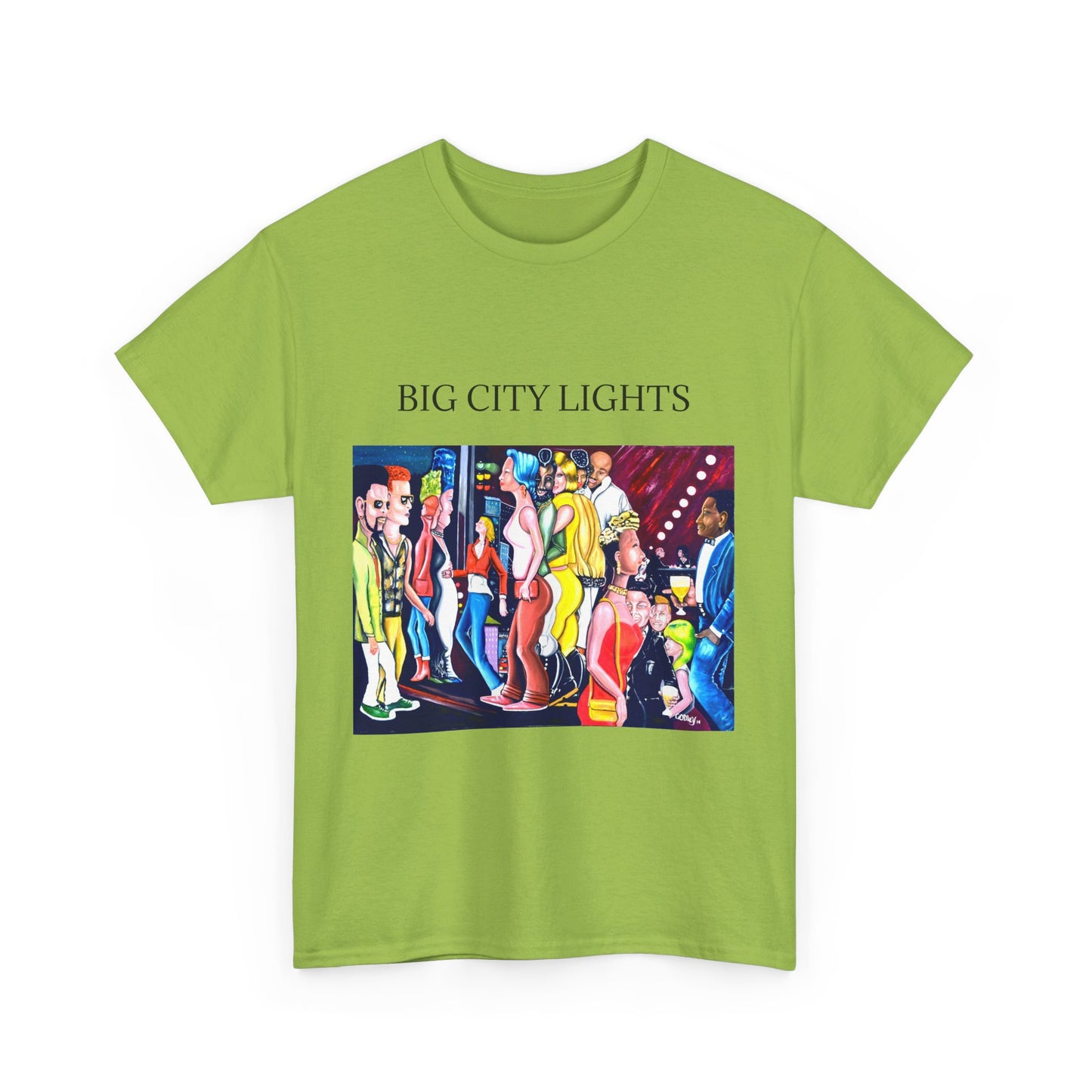 Big City Lights Unisex Heavy Cotton Tee - Vibrant Graphic T-Shirt for Urban Lovers