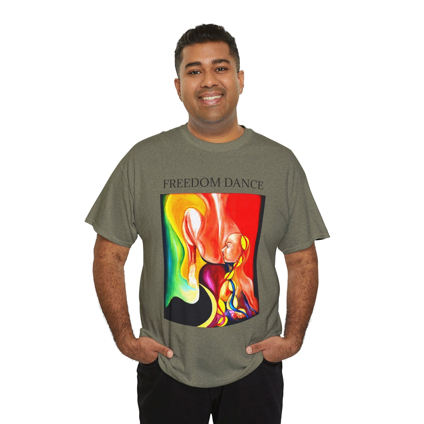 Freedom Dance Unisex Heavy Cotton Tee - Vibrant Art Shirt for Creative Souls