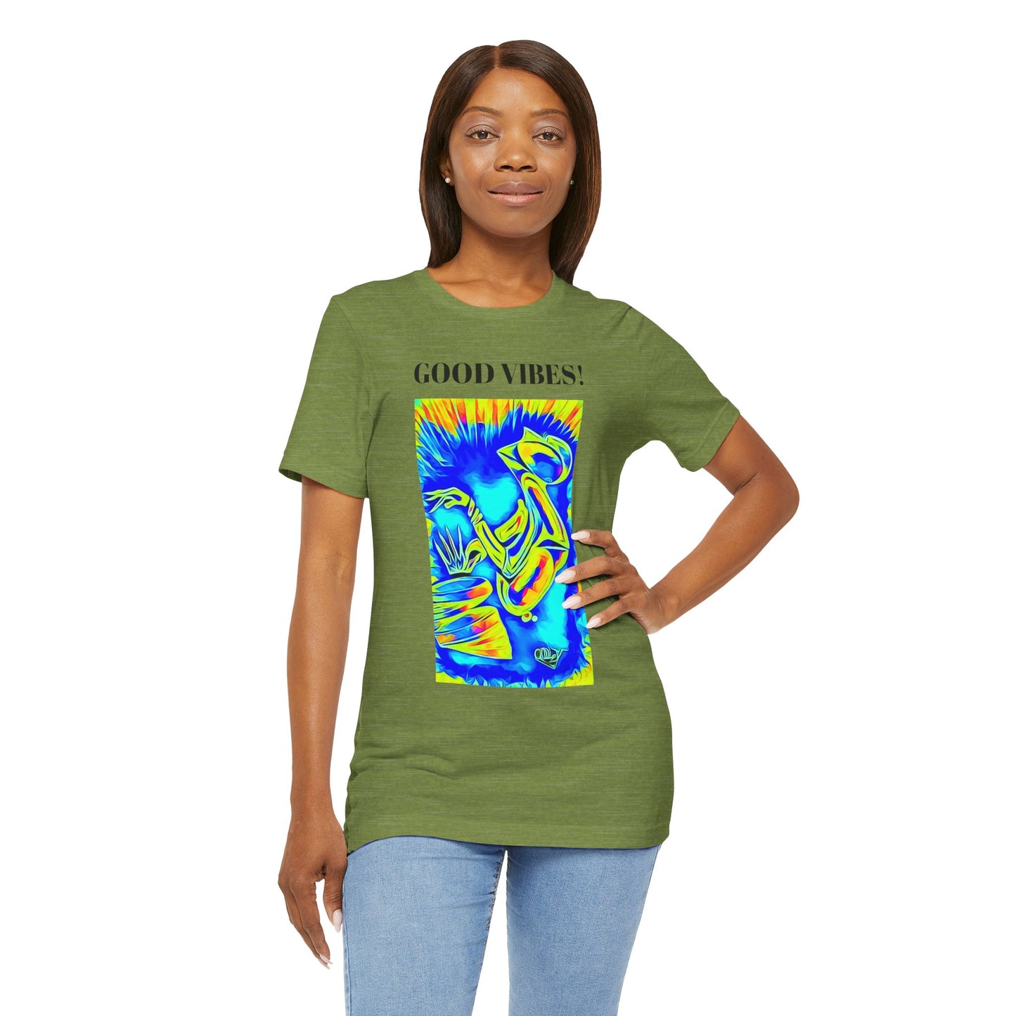 Good Vibes Unisex Short Sleeve Tee | Colorful Artistic T-Shirt for Positive Energy