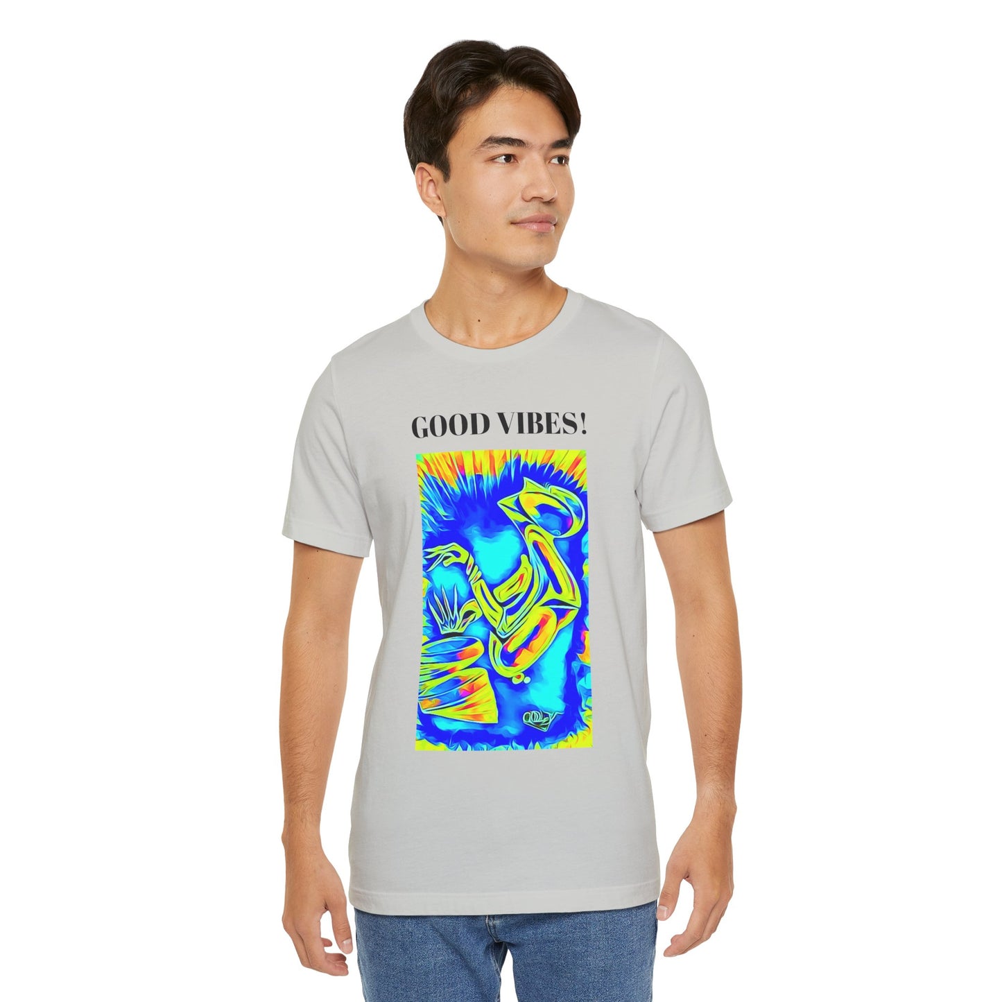 Good Vibes Unisex Short Sleeve Tee | Colorful Artistic T-Shirt for Positive Energy