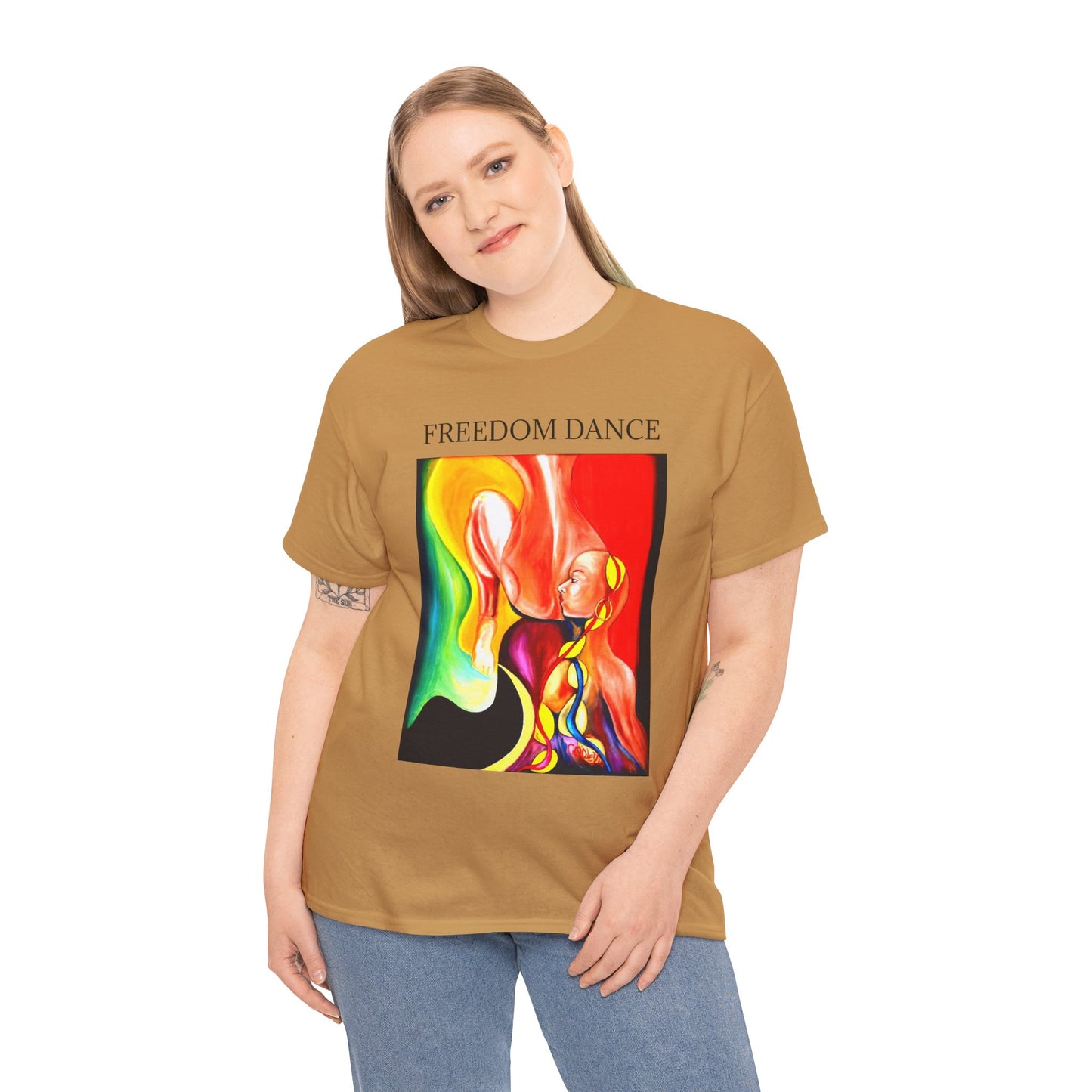 Freedom Dance Unisex Heavy Cotton Tee - Vibrant Art Shirt for Creative Souls