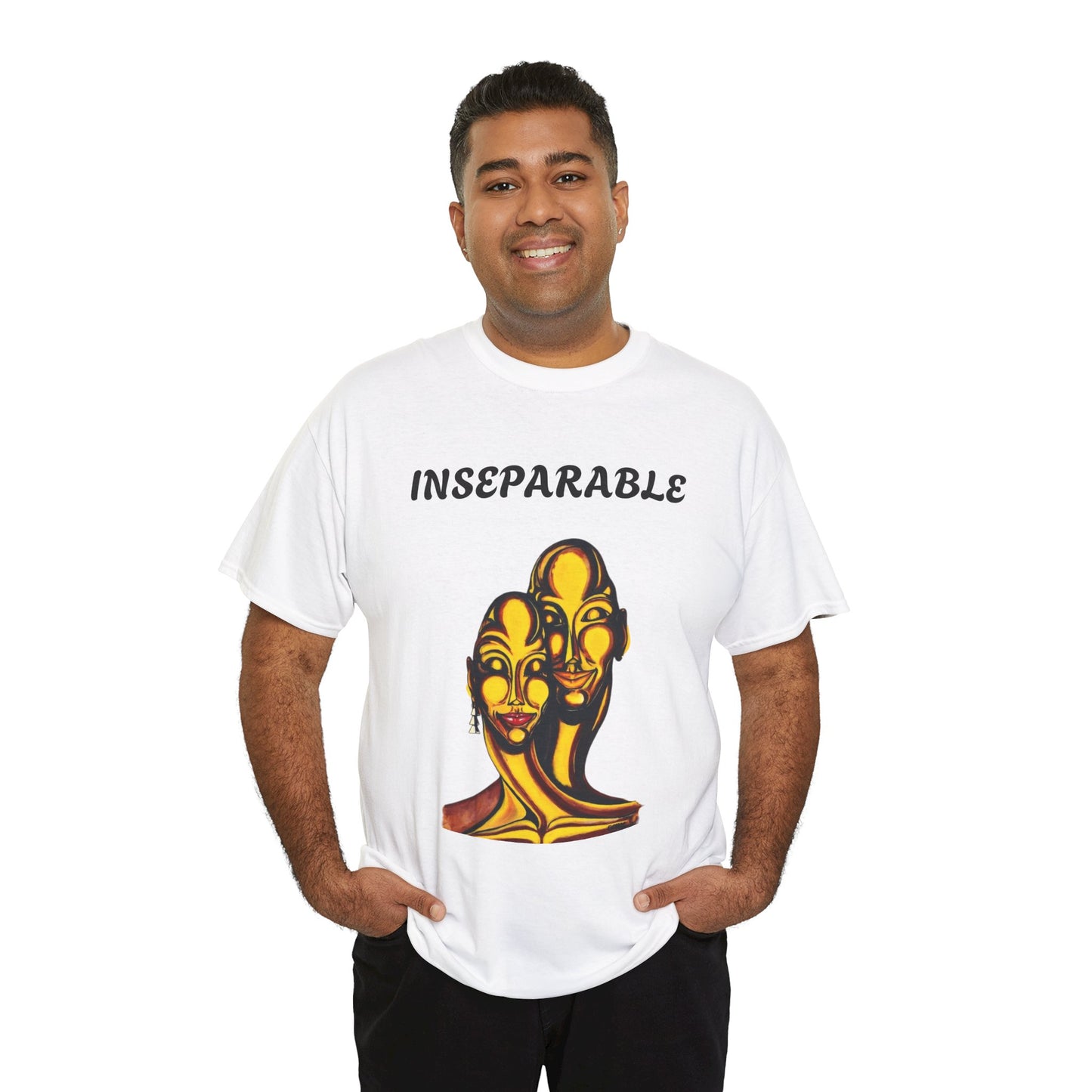 Inseparable Art Unisex Heavy Cotton Tee - Celebrate Love & Connection