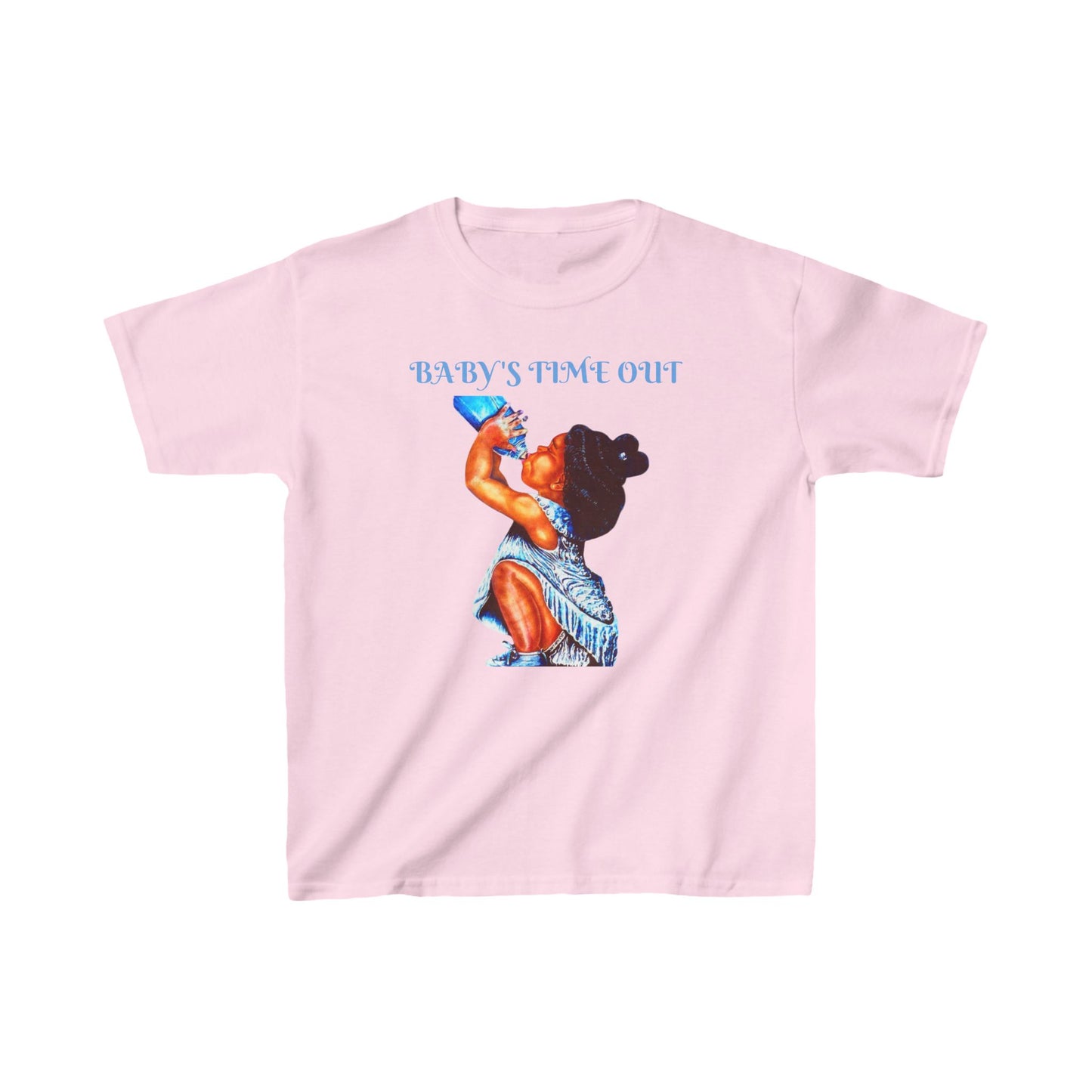 Kids Heavy Cotton™ Tee - 'Baby's Time Out' Graphic Shirt for Little Ones