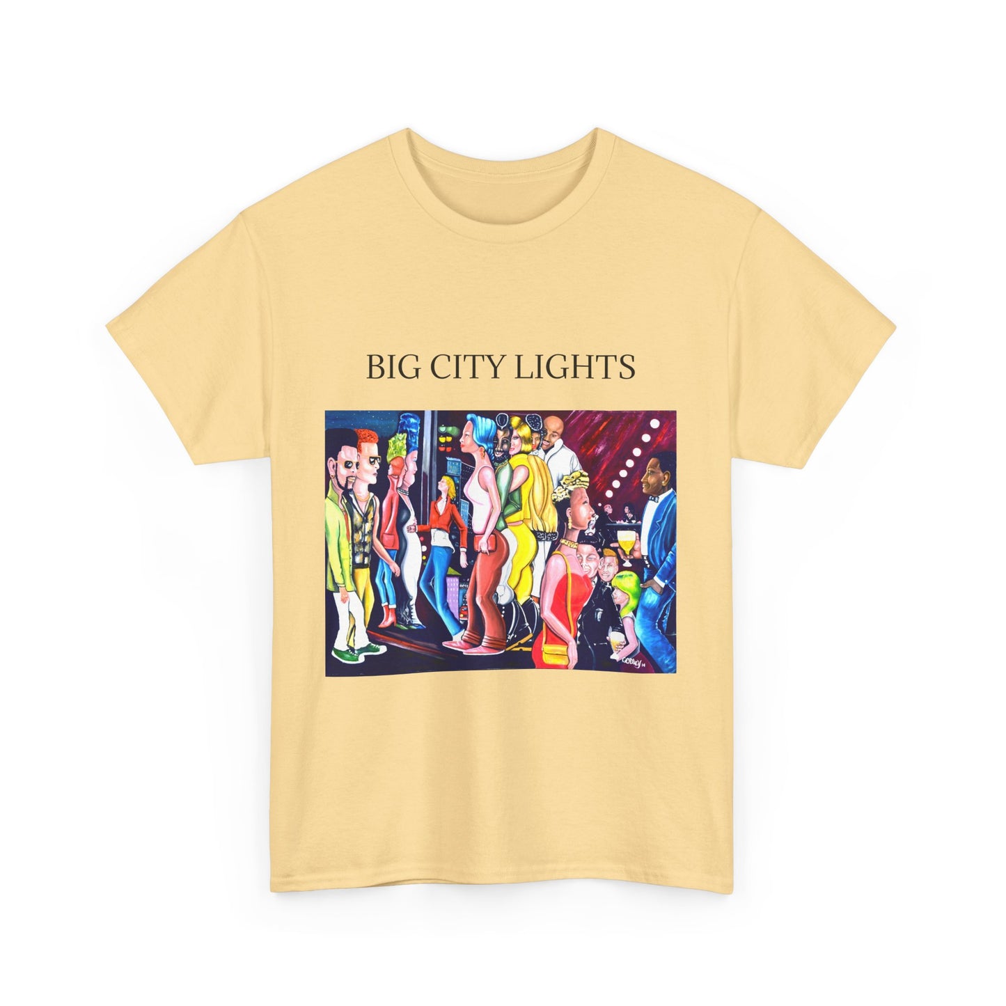 Big City Lights Unisex Heavy Cotton Tee - Vibrant Graphic T-Shirt for Urban Lovers