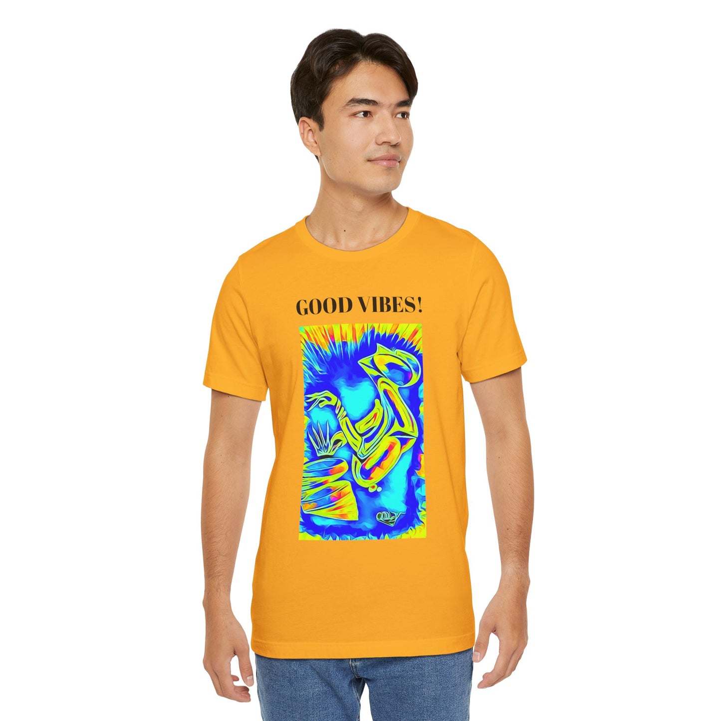 Good Vibes Unisex Short Sleeve Tee | Colorful Artistic T-Shirt for Positive Energy