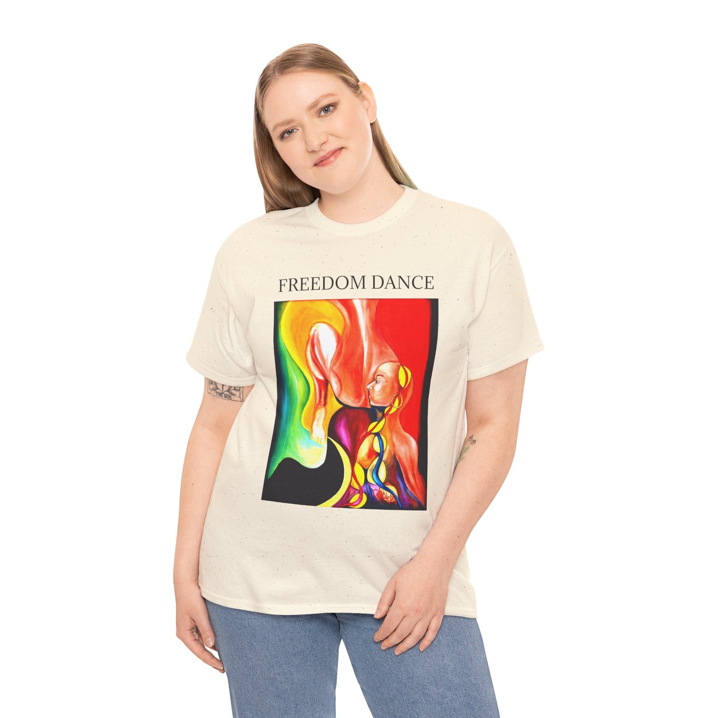 Freedom Dance Unisex Heavy Cotton Tee - Vibrant Art Shirt for Creative Souls