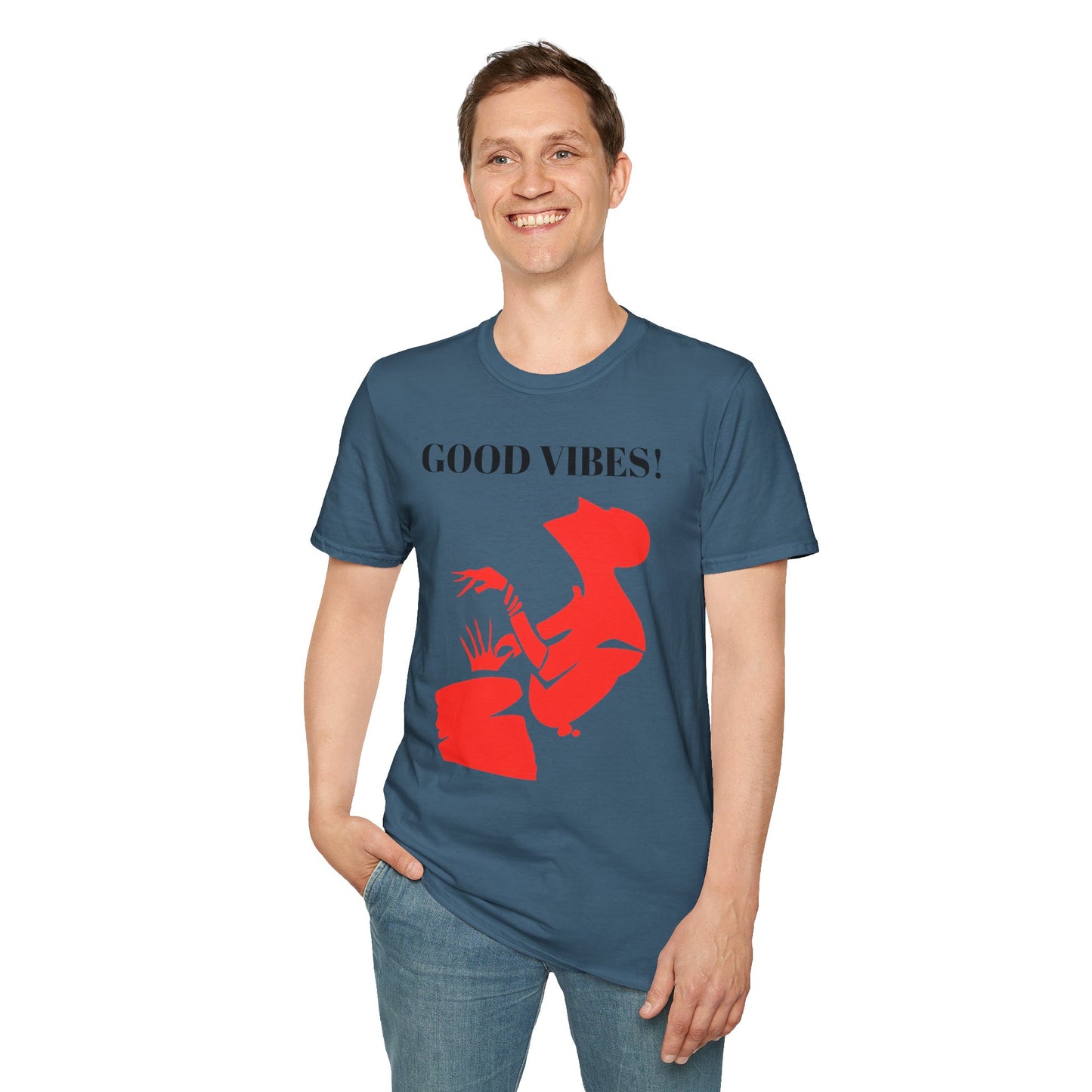 Creative Red Silhouette Unisex Softstyle T-Shirt