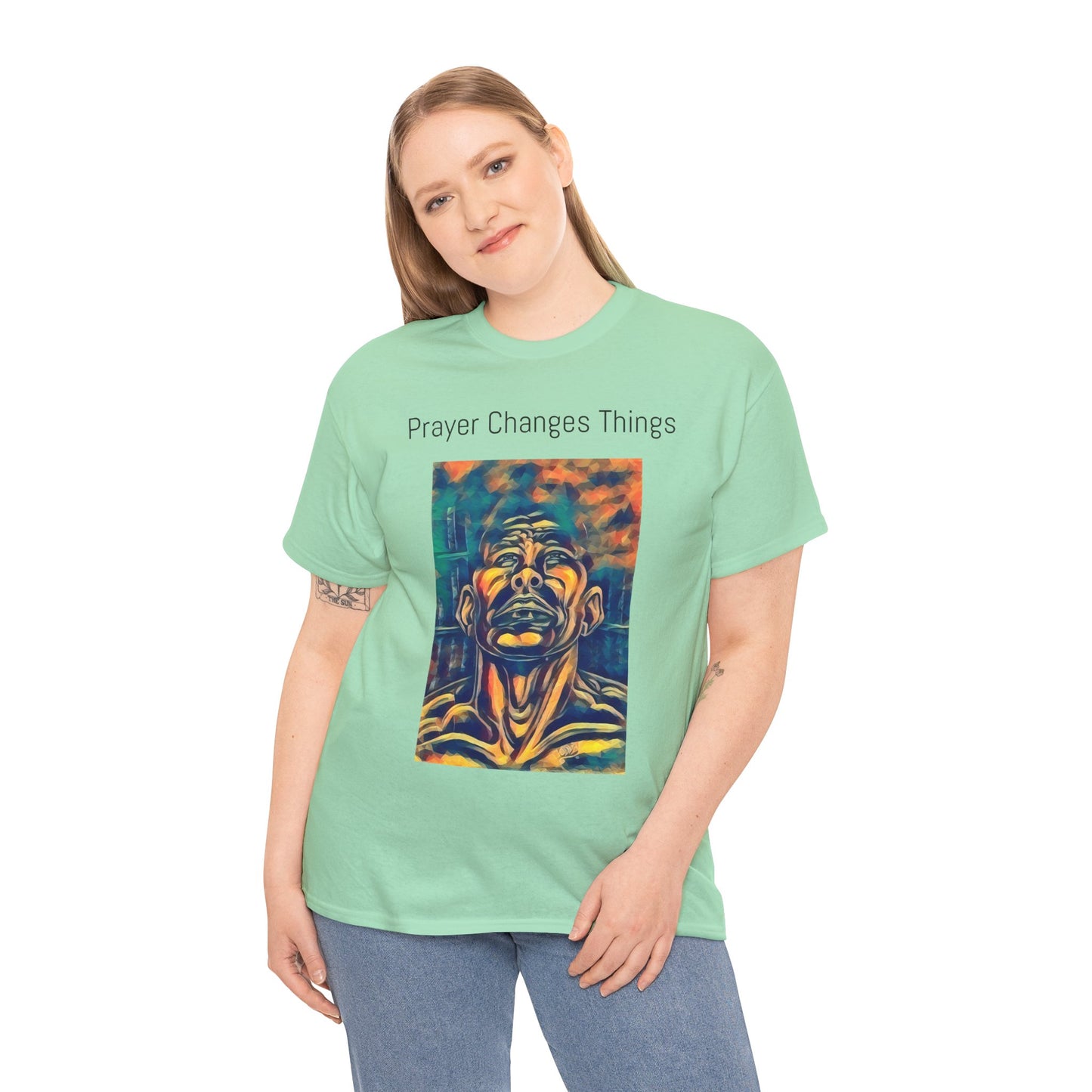 Inspirational Prayer Changes Things Unisex Heavy Cotton Tee