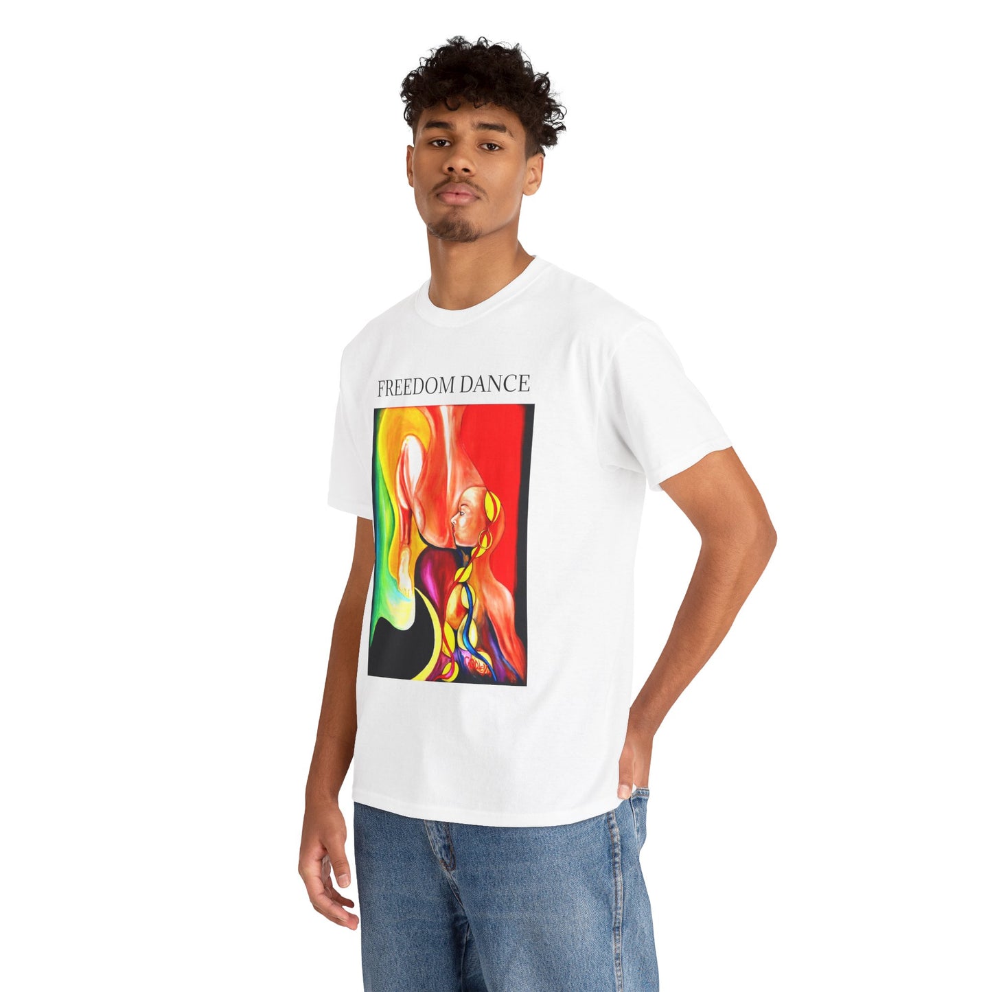 Freedom Dance Unisex Heavy Cotton Tee - Vibrant Art Shirt for Creative Souls