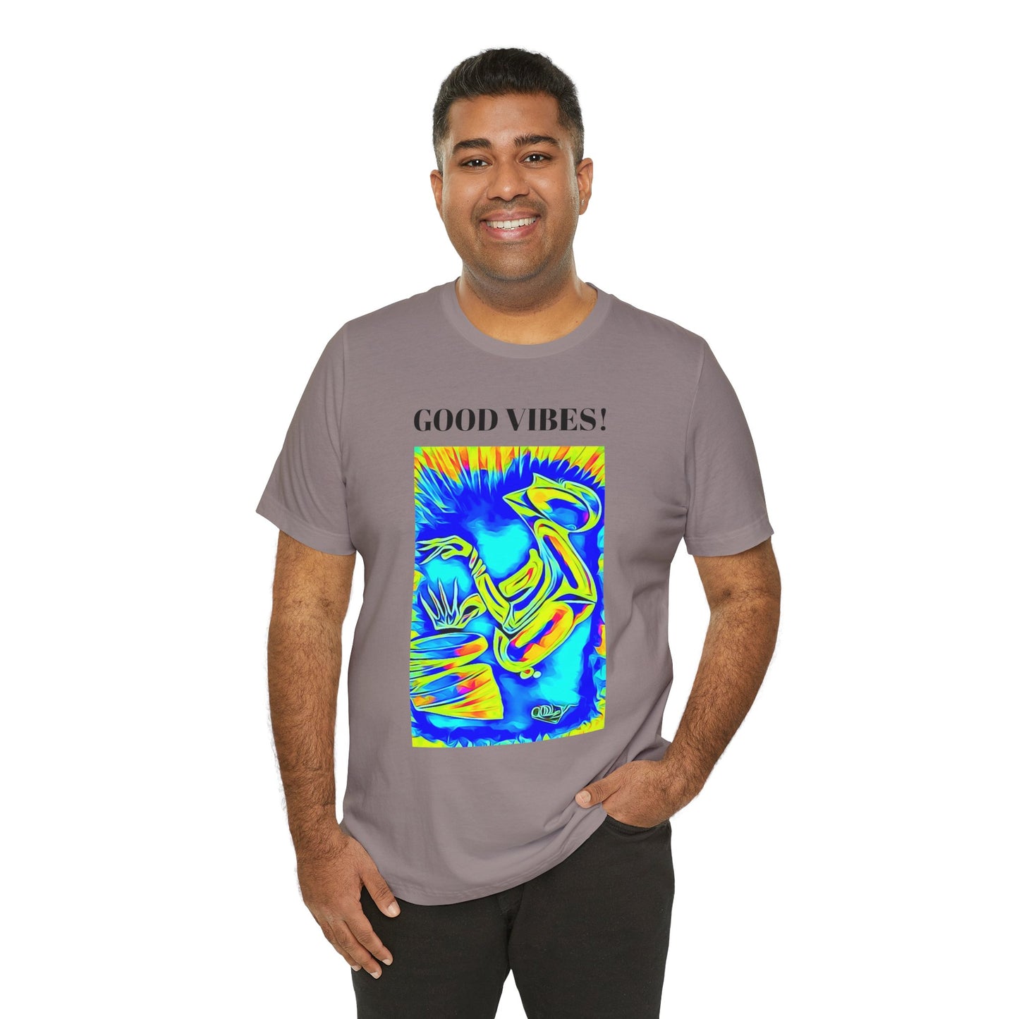 Good Vibes Unisex Short Sleeve Tee | Colorful Artistic T-Shirt for Positive Energy