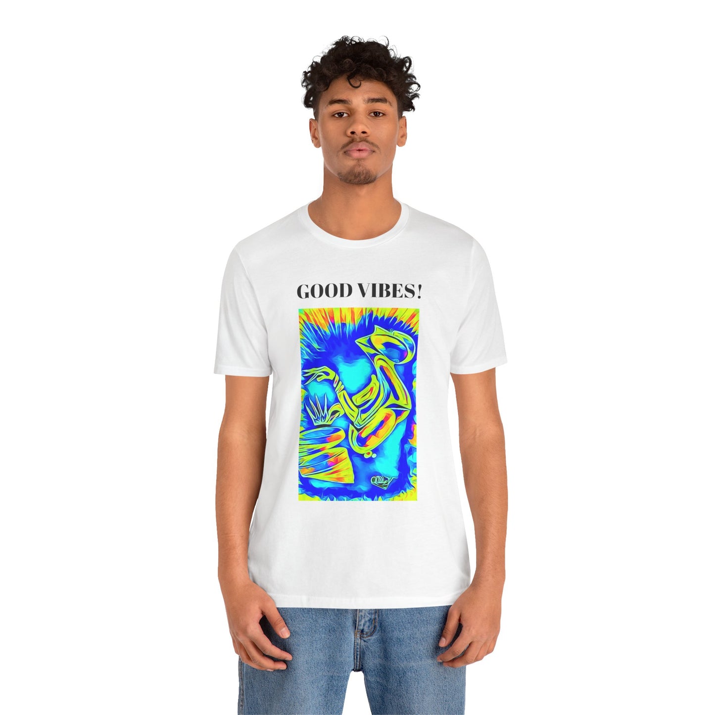 Good Vibes Unisex Short Sleeve Tee | Colorful Artistic T-Shirt for Positive Energy