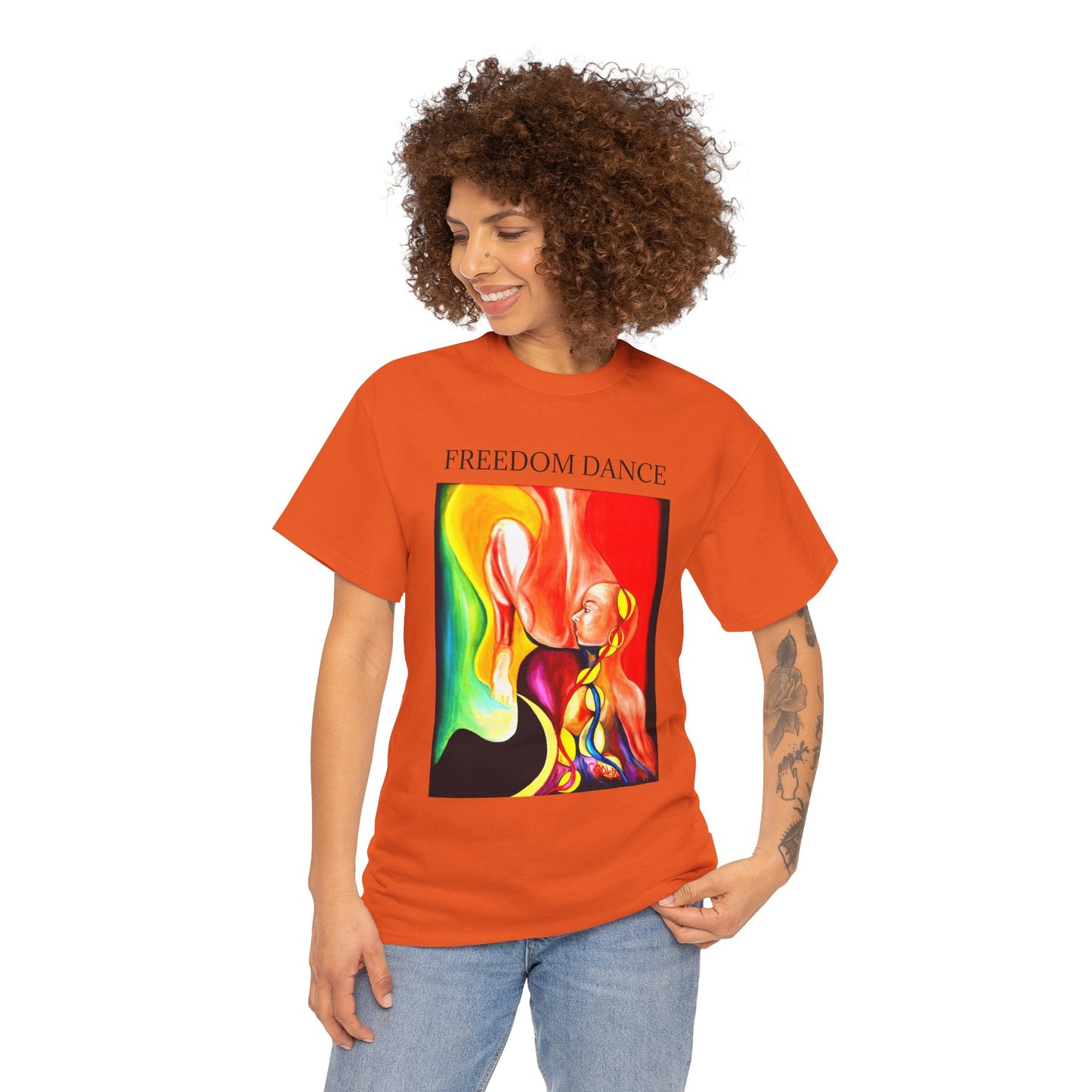 Freedom Dance Unisex Heavy Cotton Tee - Vibrant Art Shirt for Creative Souls