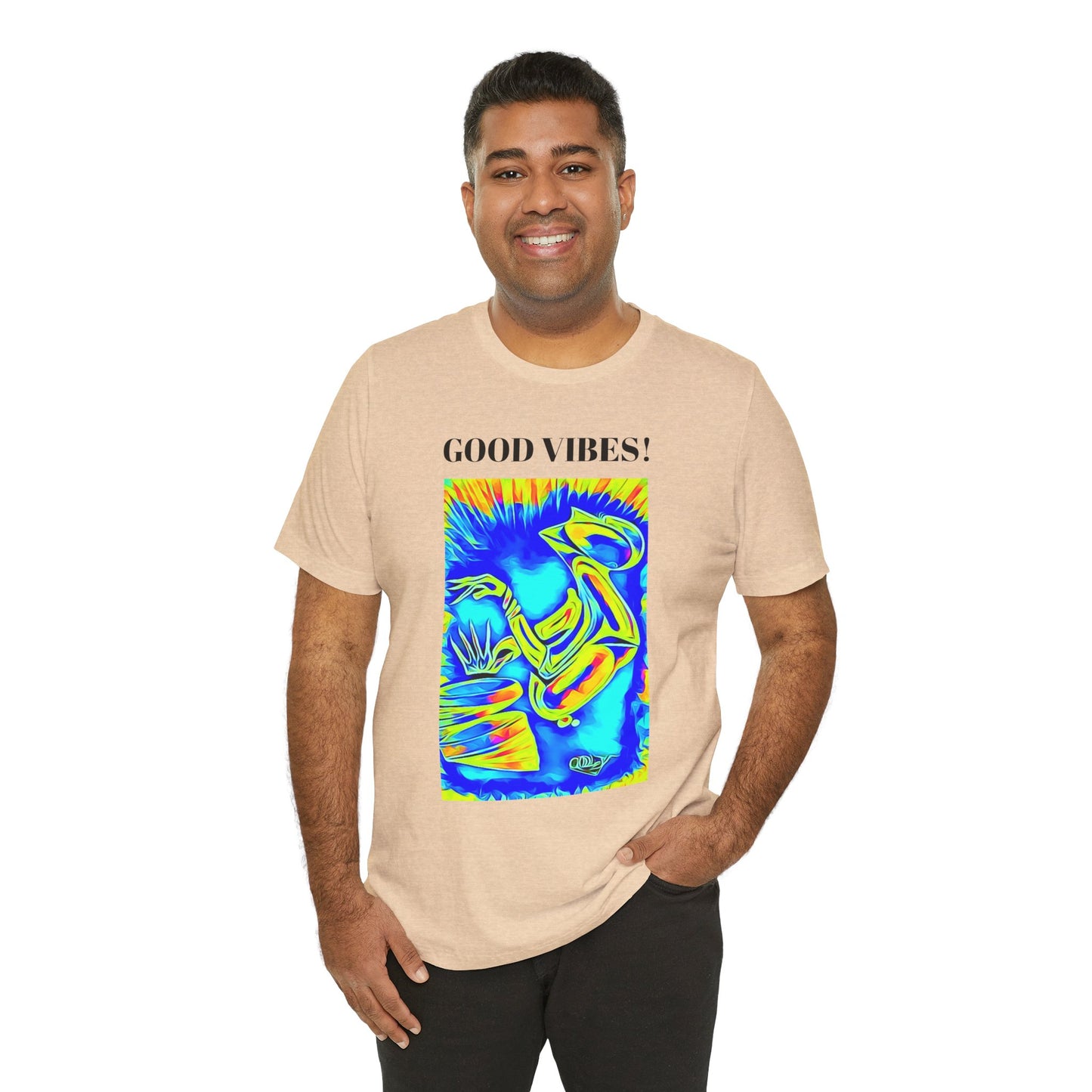 Good Vibes Unisex Short Sleeve Tee | Colorful Artistic T-Shirt for Positive Energy