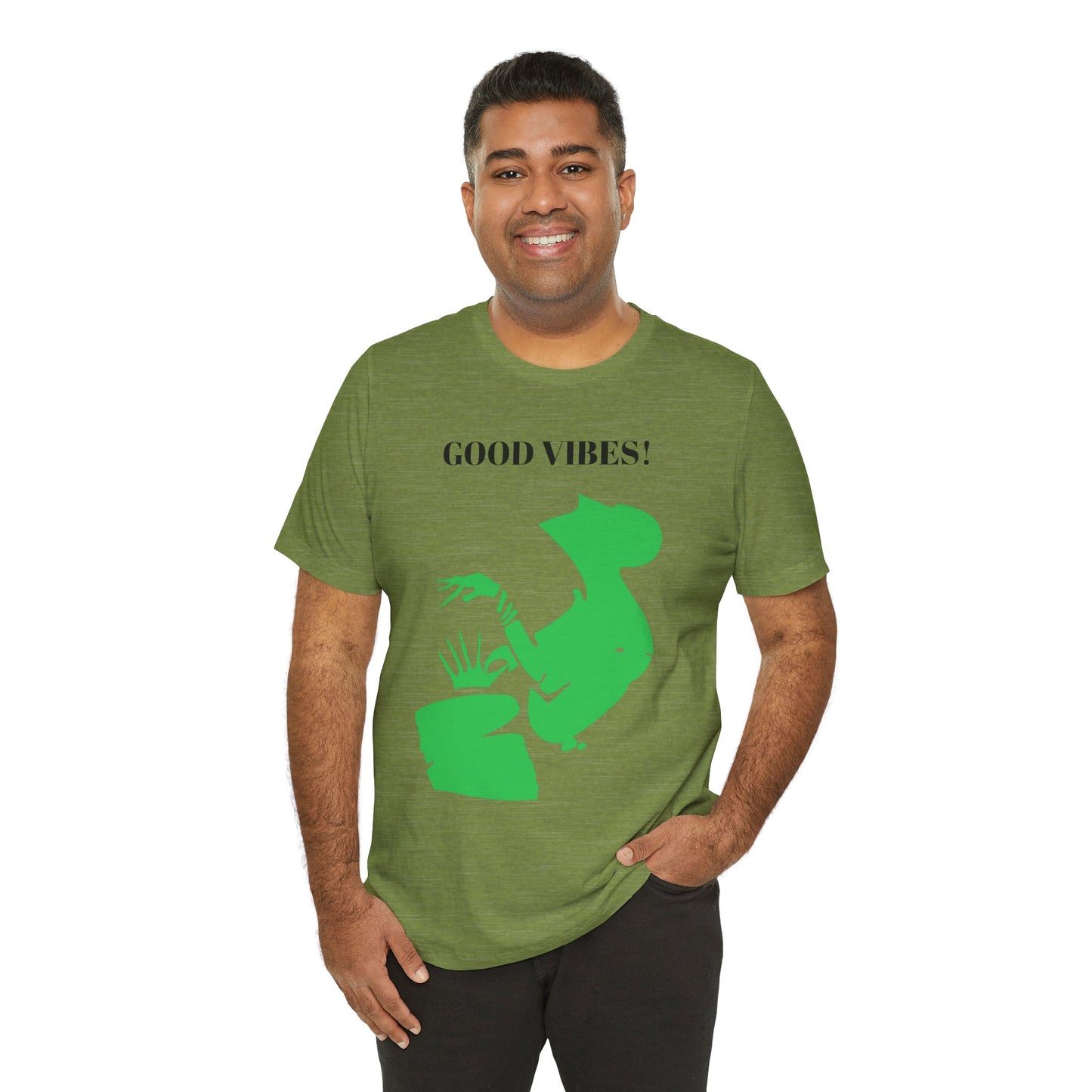 Vibrant Green Abstract Unisex Tee - Artistic Graphic Short Sleeve Shirt