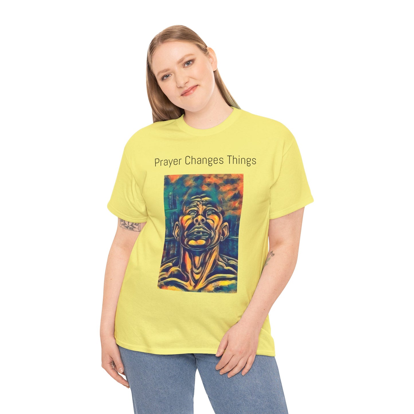 Inspirational Prayer Changes Things Unisex Heavy Cotton Tee