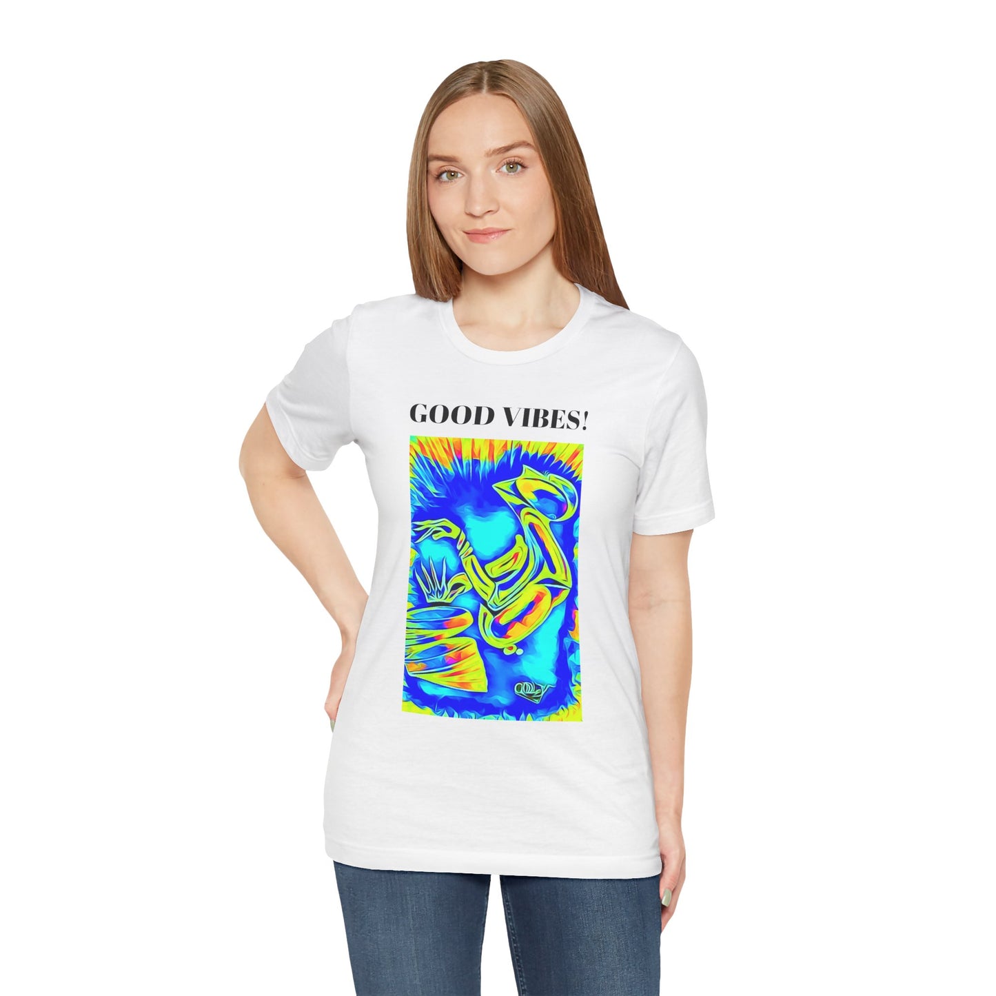 Good Vibes Unisex Short Sleeve Tee | Colorful Artistic T-Shirt for Positive Energy