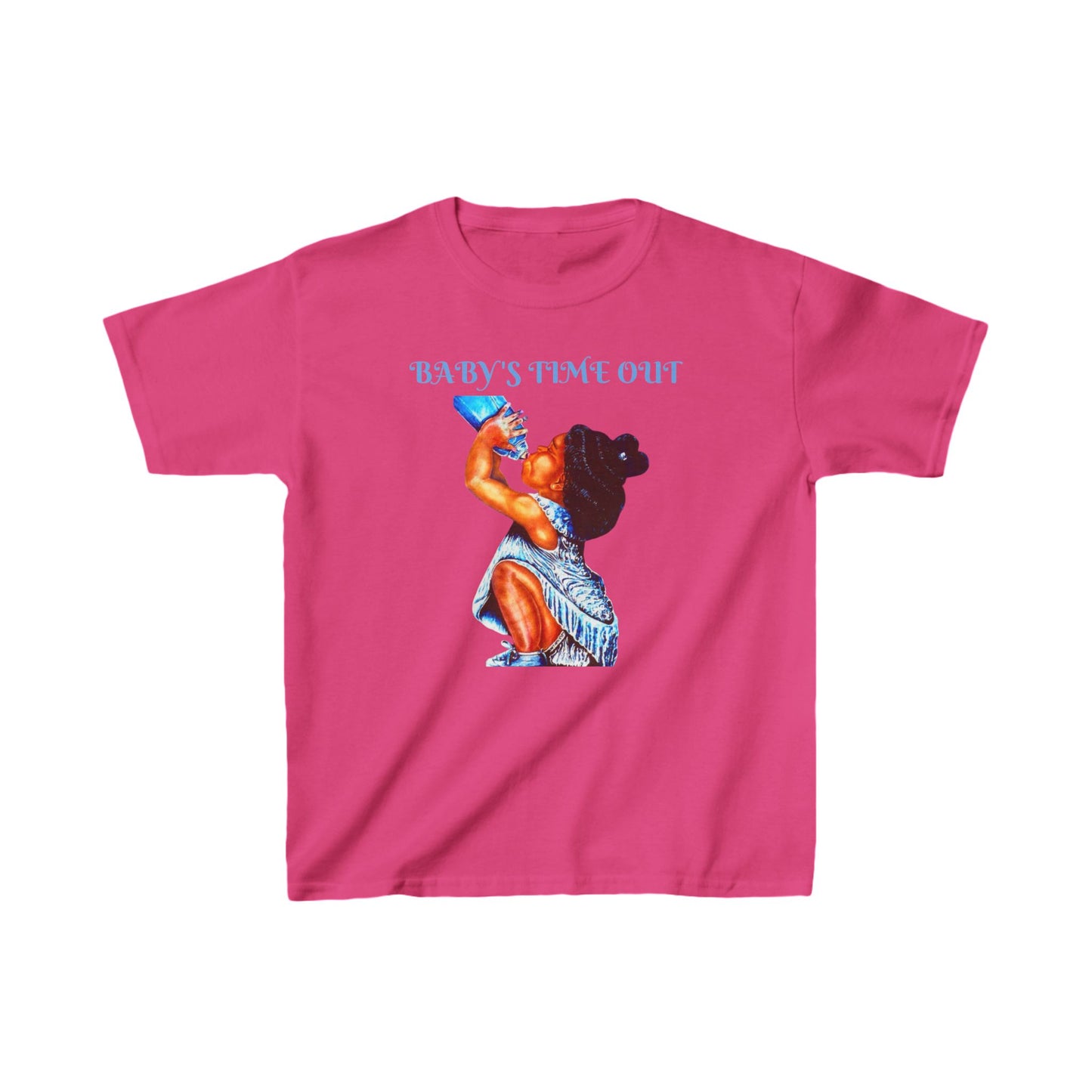 Kids Heavy Cotton™ Tee - 'Baby's Time Out' Graphic Shirt for Little Ones