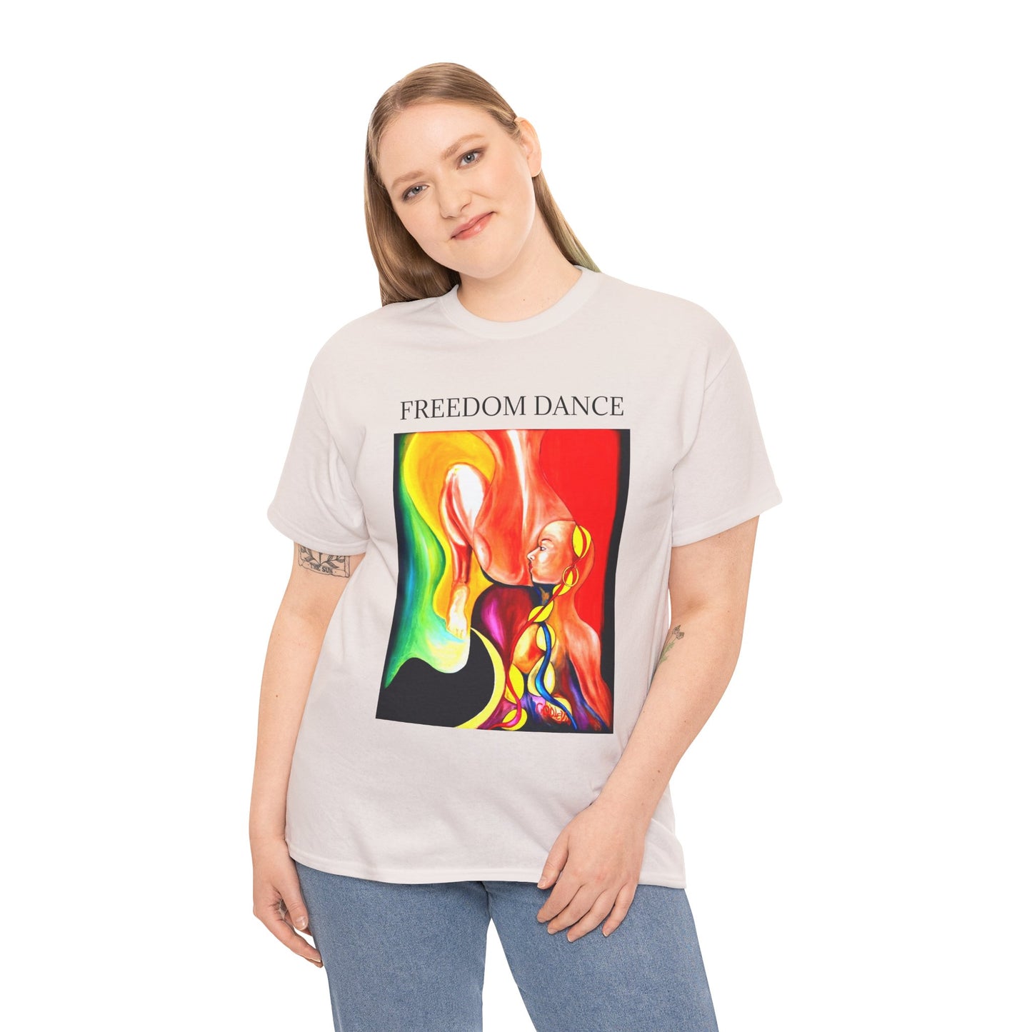 Freedom Dance Unisex Heavy Cotton Tee - Vibrant Art Shirt for Creative Souls