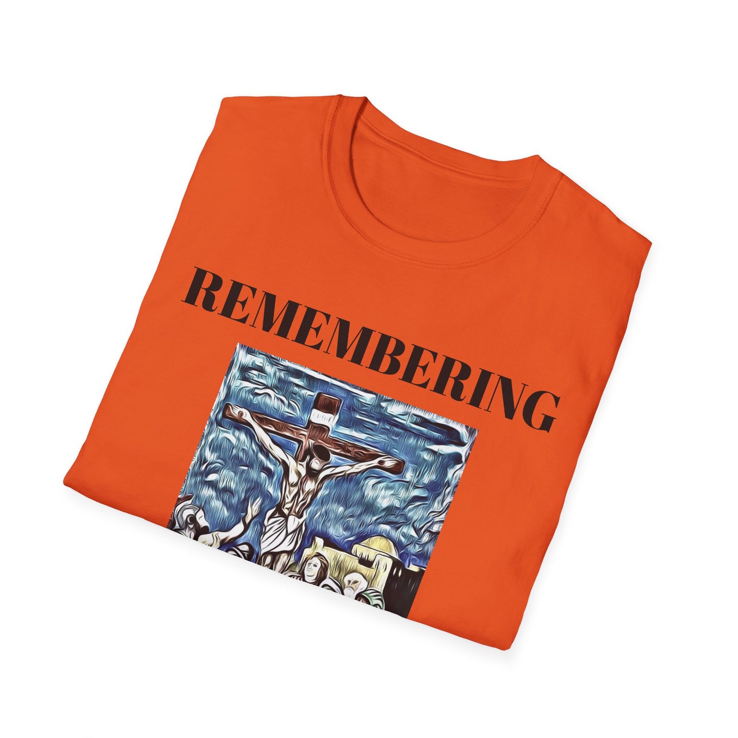 Memorial Unisex Softstyle T-Shirt - "Remembering" Artwork