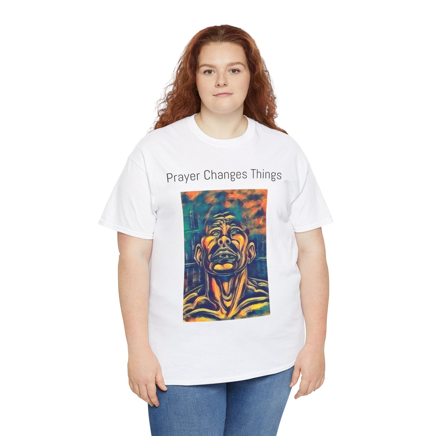 Inspirational Prayer Changes Things Unisex Heavy Cotton Tee