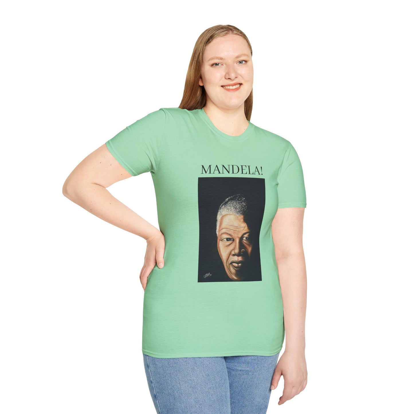 Inspirational Mandela T-Shirt - Unisex Softstyle Tee for Activism and Black History Celebrations