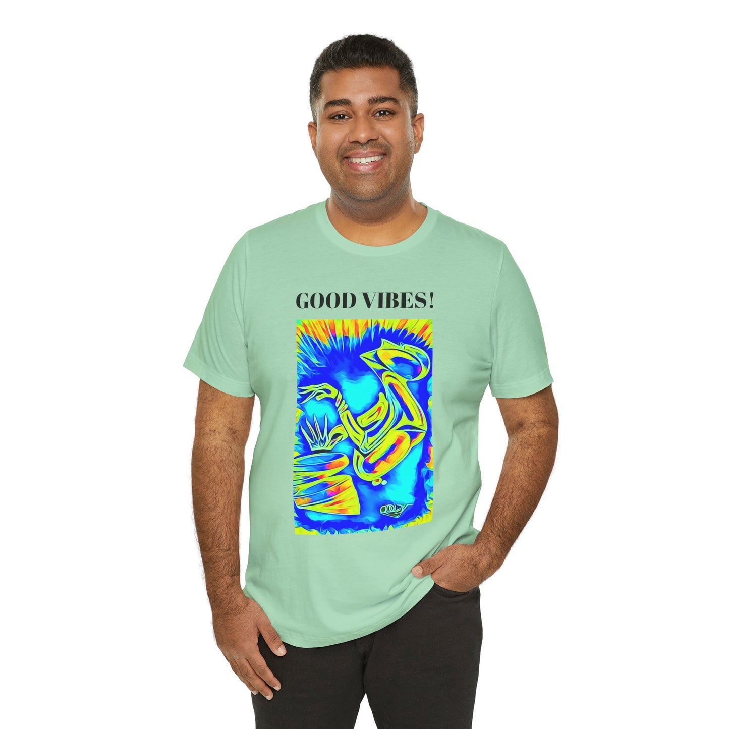 Good Vibes Unisex Short Sleeve Tee | Colorful Artistic T-Shirt for Positive Energy