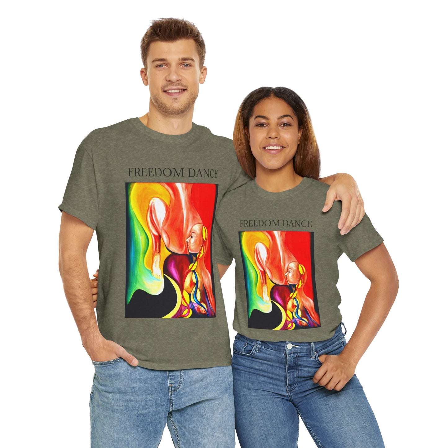 Freedom Dance Unisex Heavy Cotton Tee - Vibrant Art Shirt for Creative Souls