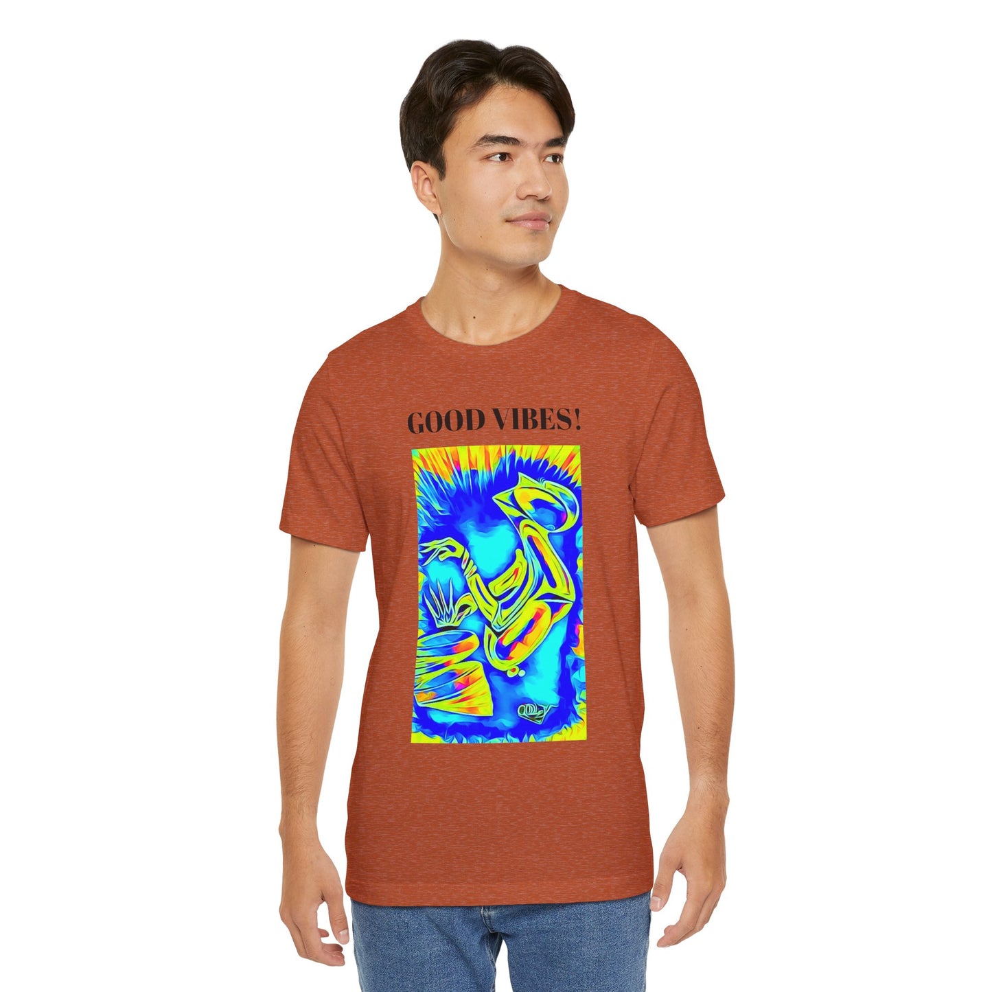 Good Vibes Unisex Short Sleeve Tee | Colorful Artistic T-Shirt for Positive Energy