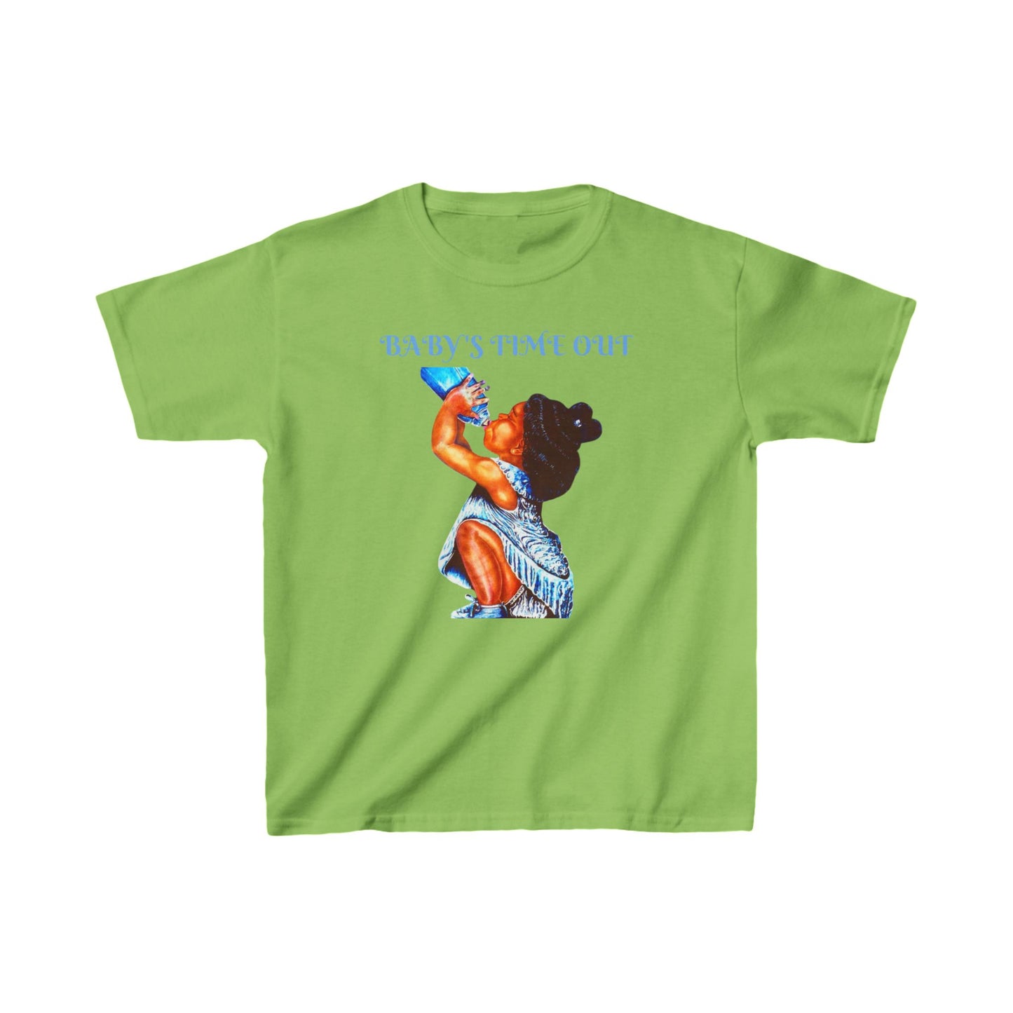 Kids Heavy Cotton™ Tee - 'Baby's Time Out' Graphic Shirt for Little Ones